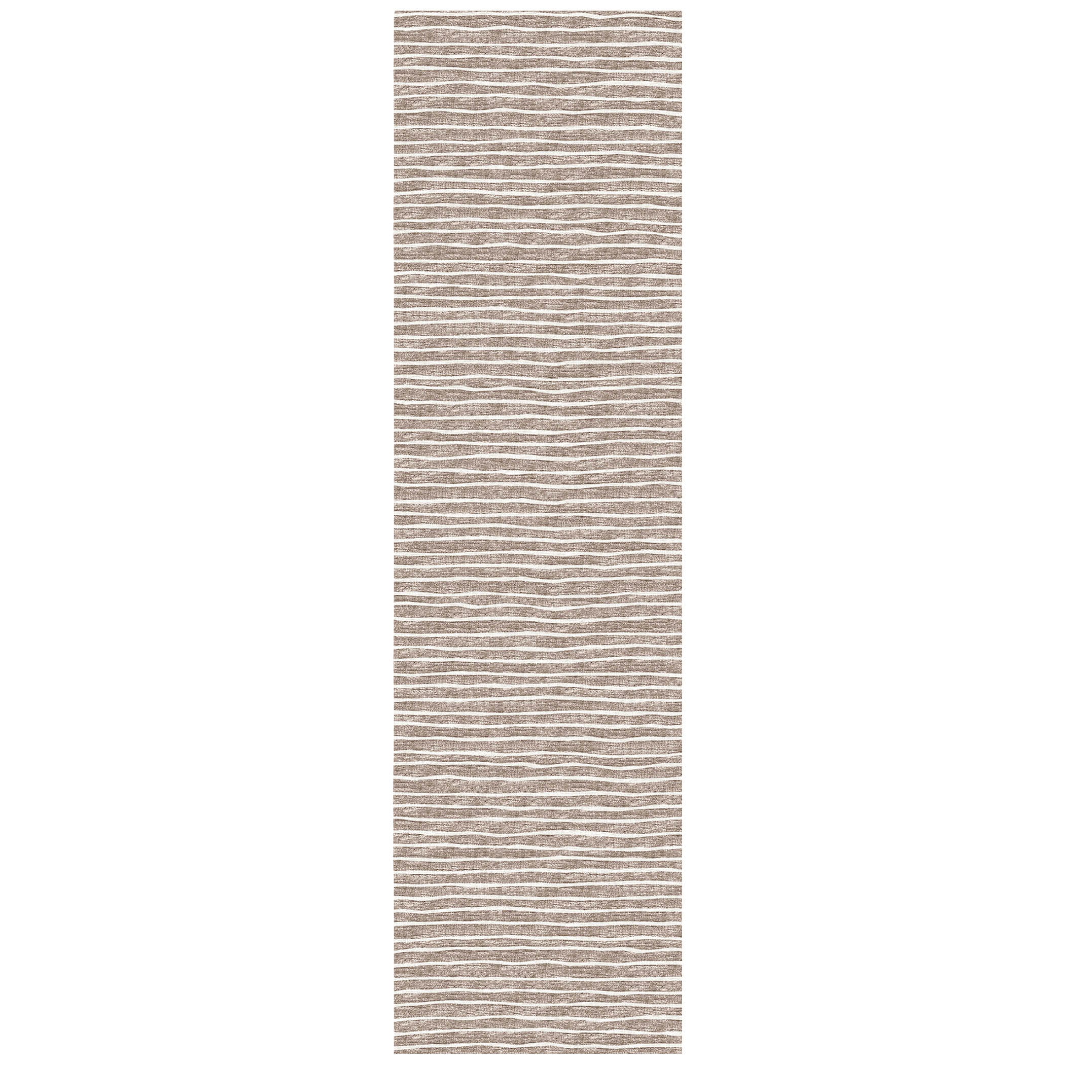 Luxury Machine Washable Indoor/Outdoor Transitional LA1 Taupe Brown Rug 2'3" x 10' #shape_Runner