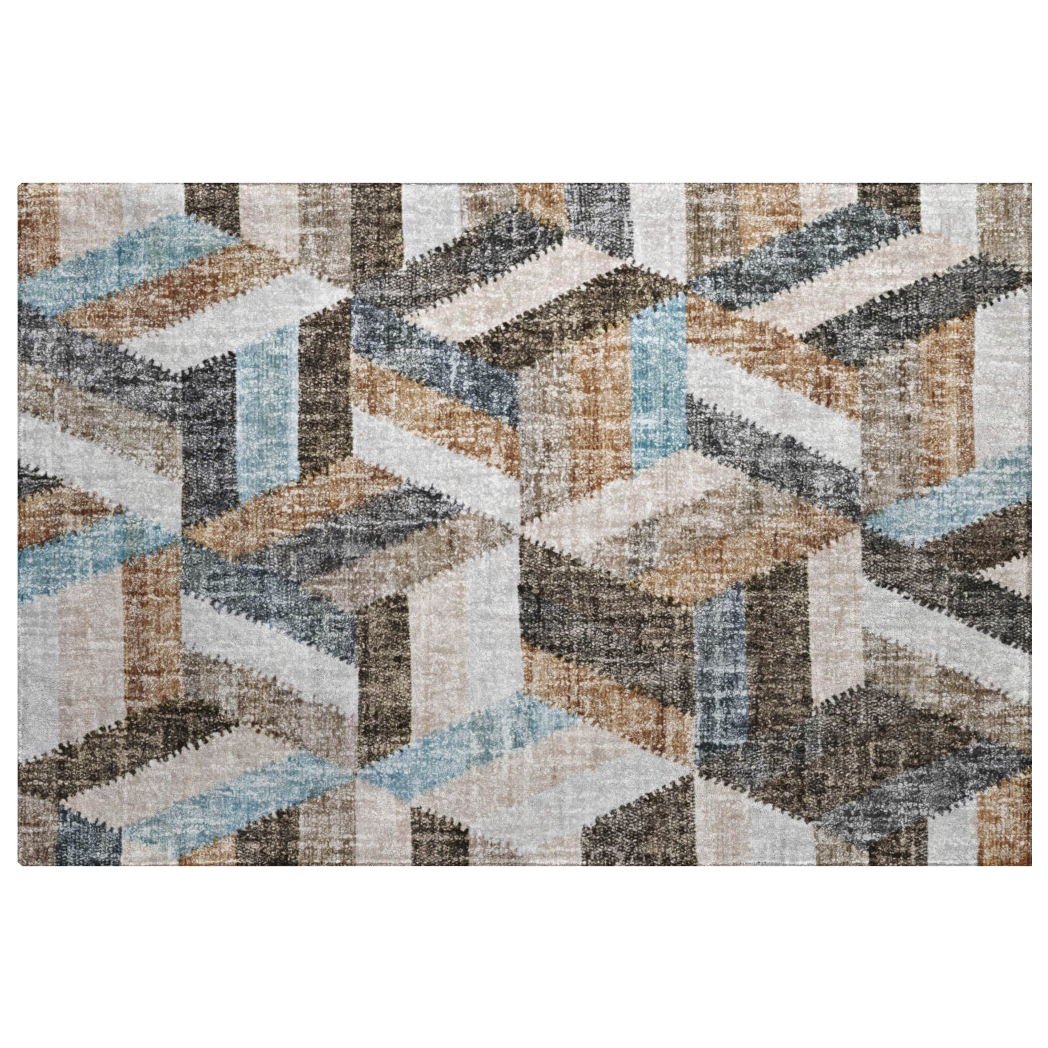 Luxury Washable Transitional LN1 Brown Rug 1'8" x 2'6" #shape_Rectangle