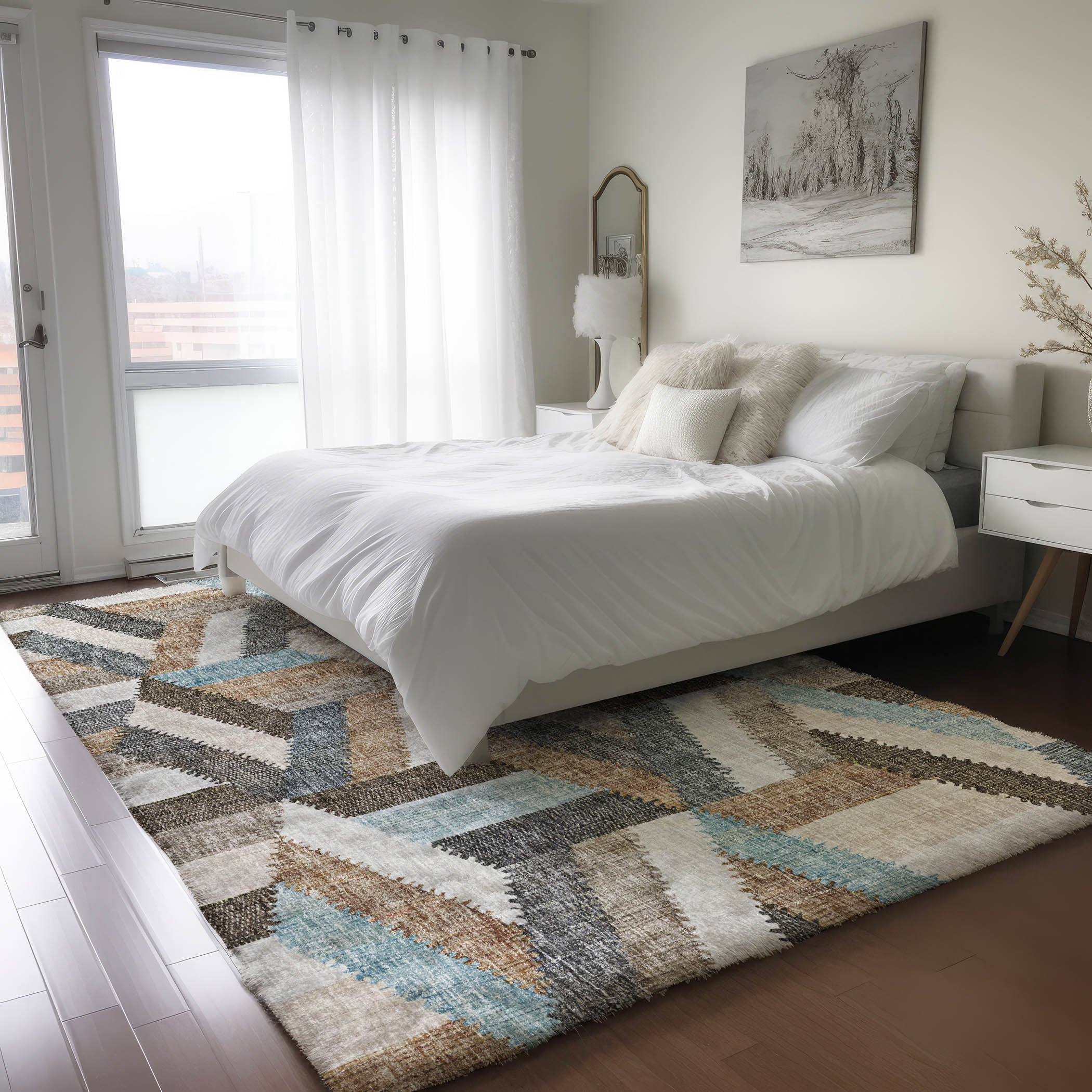 Luxury Washable Transitional LN1 Brown Rug 2'6" x 3'10" #shape_Rectangle