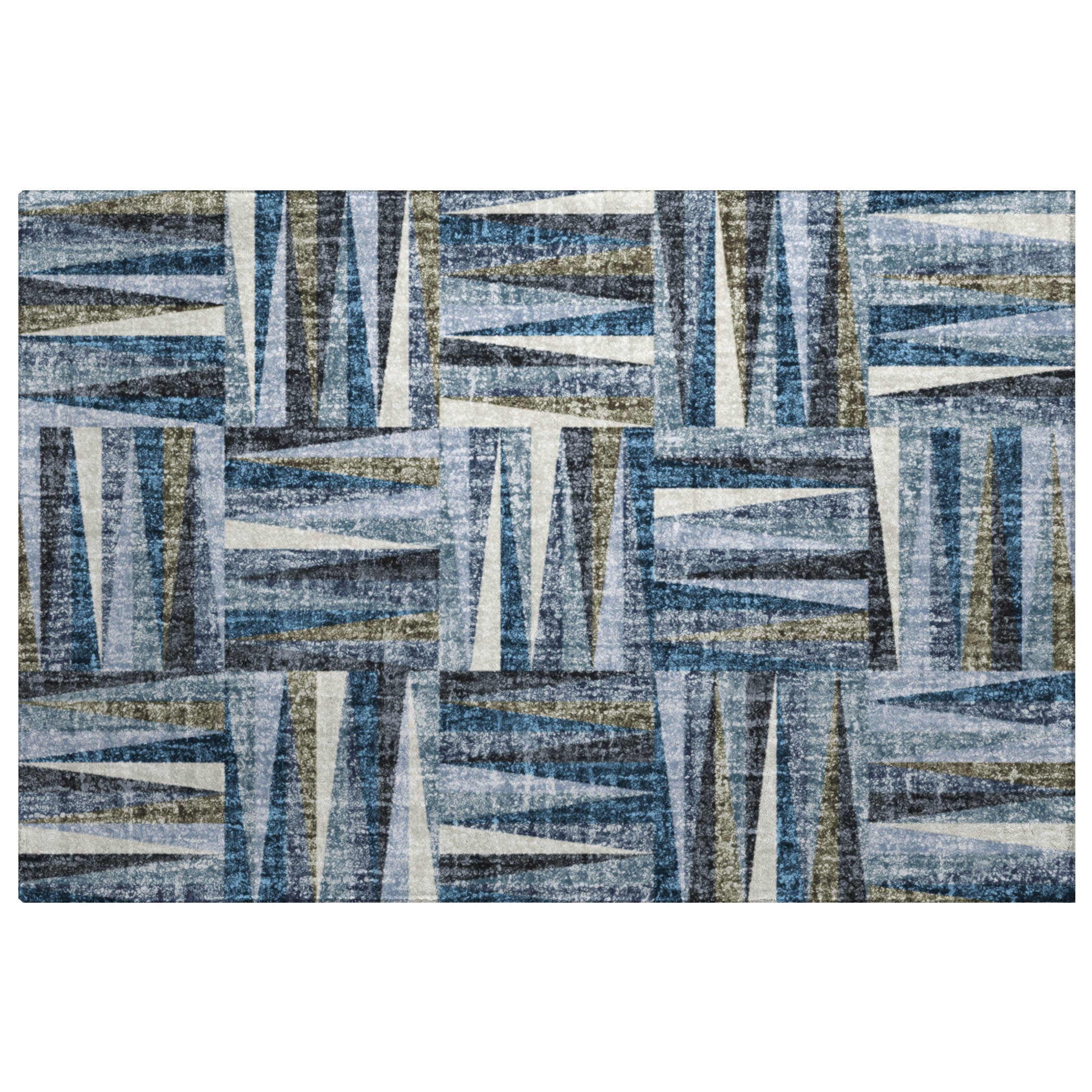 Luxury Washable Transitional LN2 Denim Blue Rug 1'8" x 2'6" #shape_Rectangle
