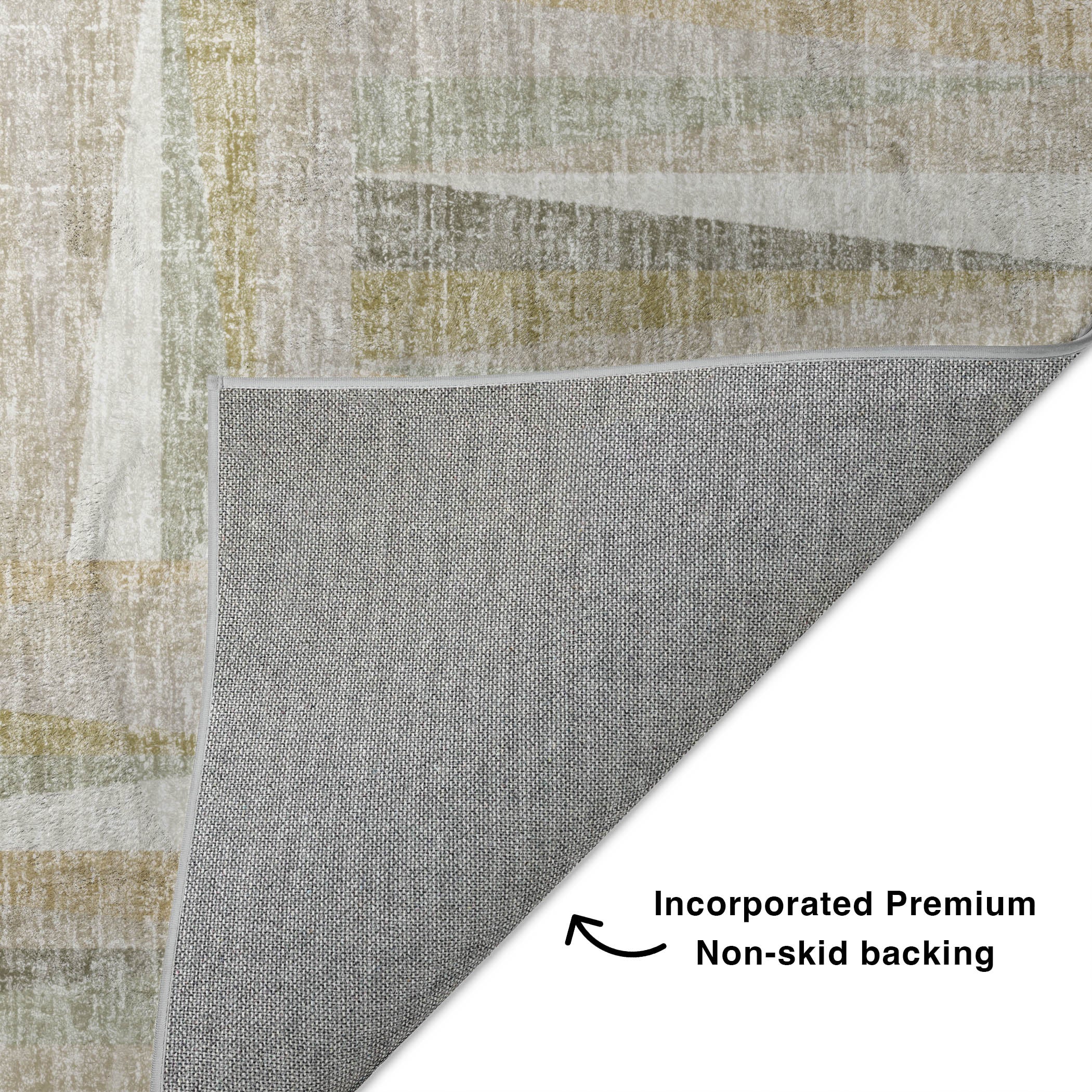 Luxury Washable Transitional LN2 Linen Ivory Rug 1'8" x 2'6" #shape_Rectangle