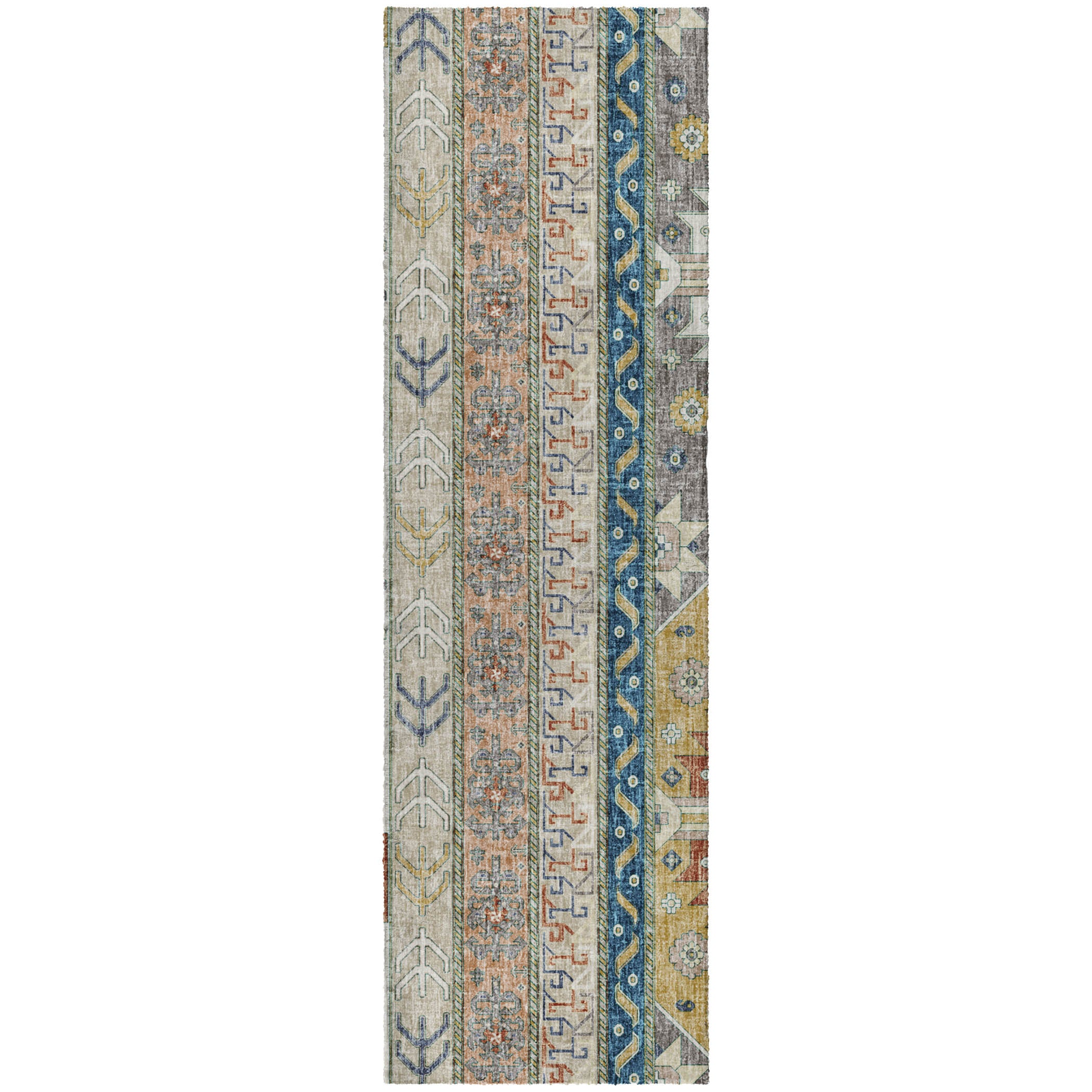 Luxury Washable Transitional LN3 Ivory Rug 2'3" x 7'6" #shape_Runner