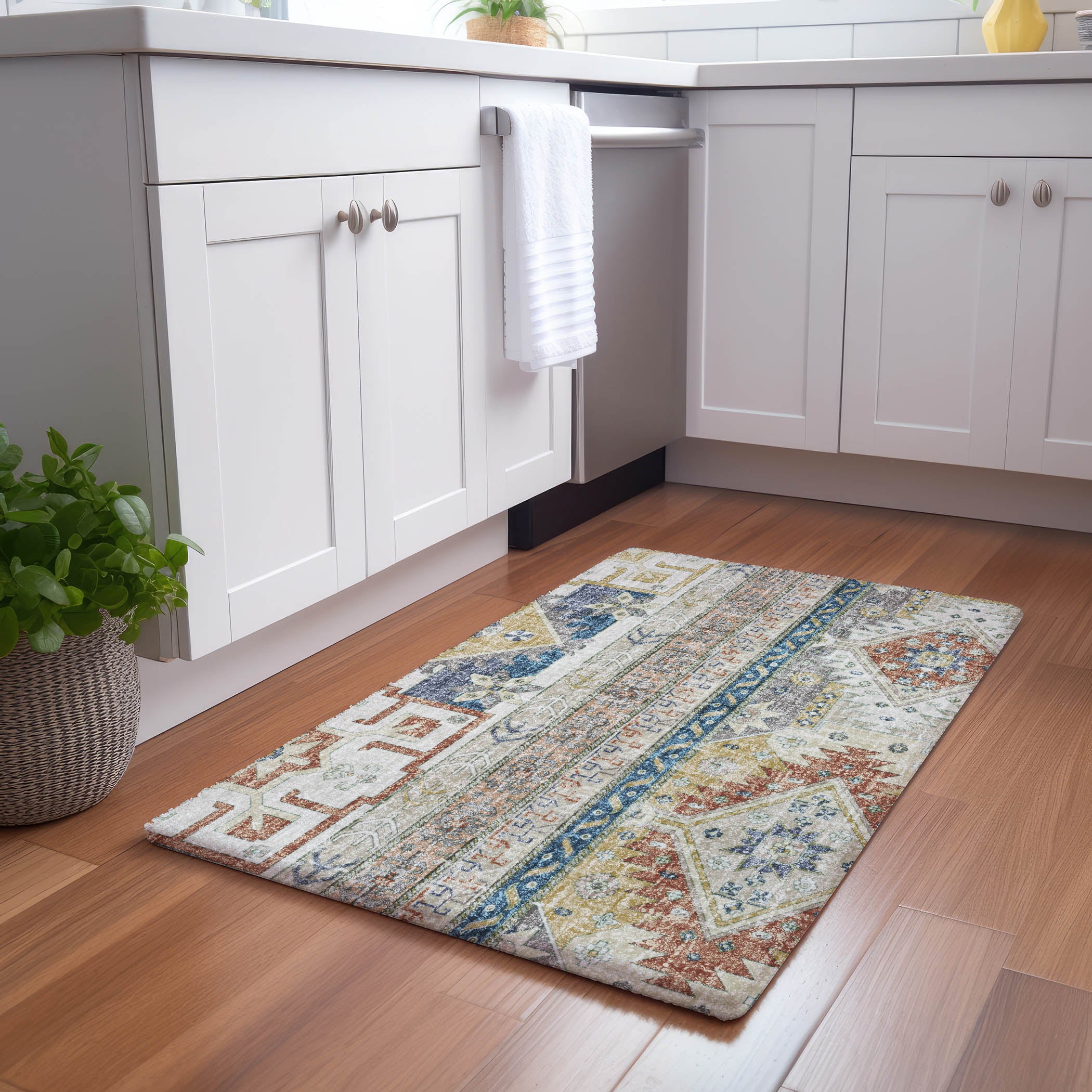 Luxury Washable Transitional LN3 Ivory Rug 1'8" x 2'6" #shape_Rectangle