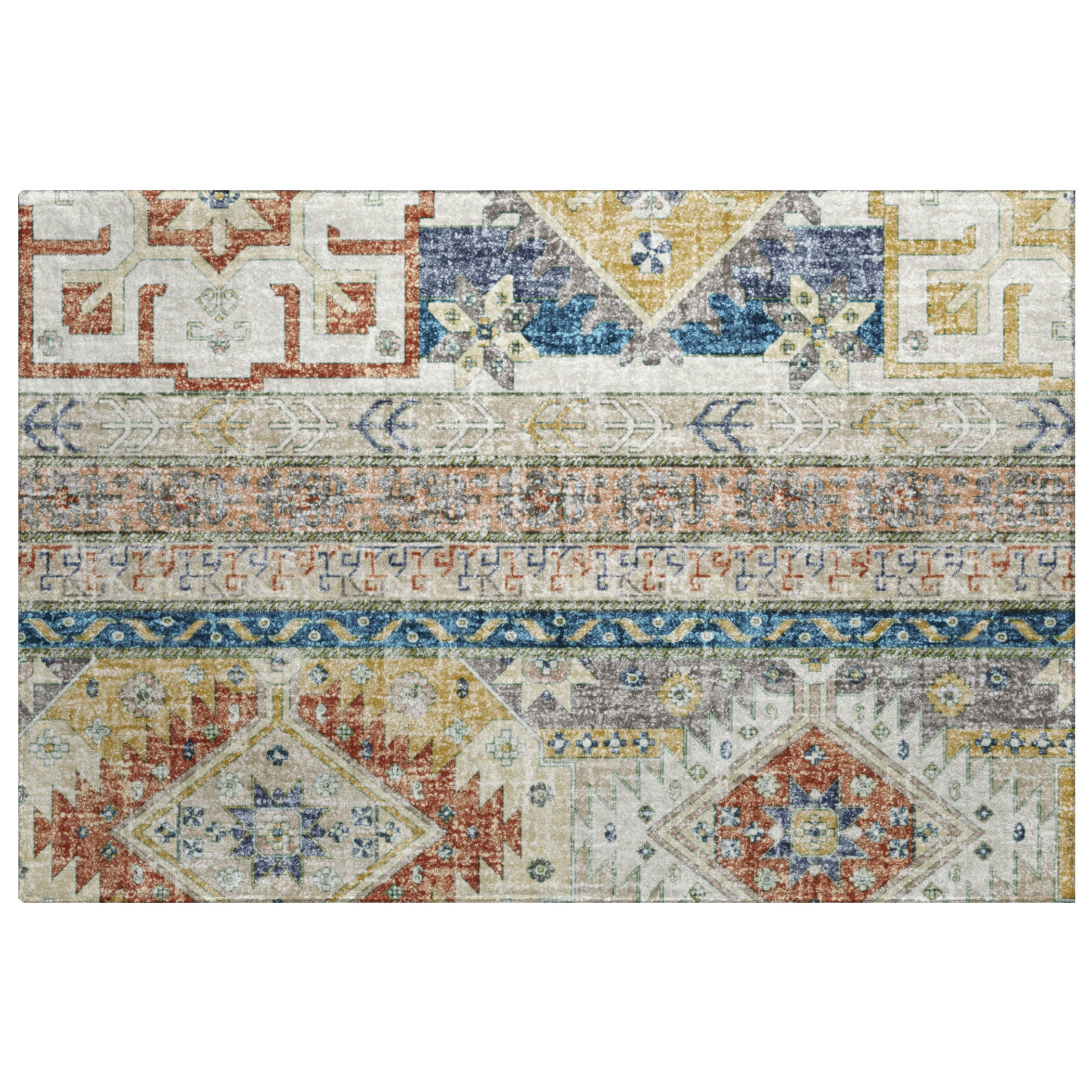 Luxury Washable Transitional LN3 Ivory Rug 1'8" x 2'6" #shape_Rectangle