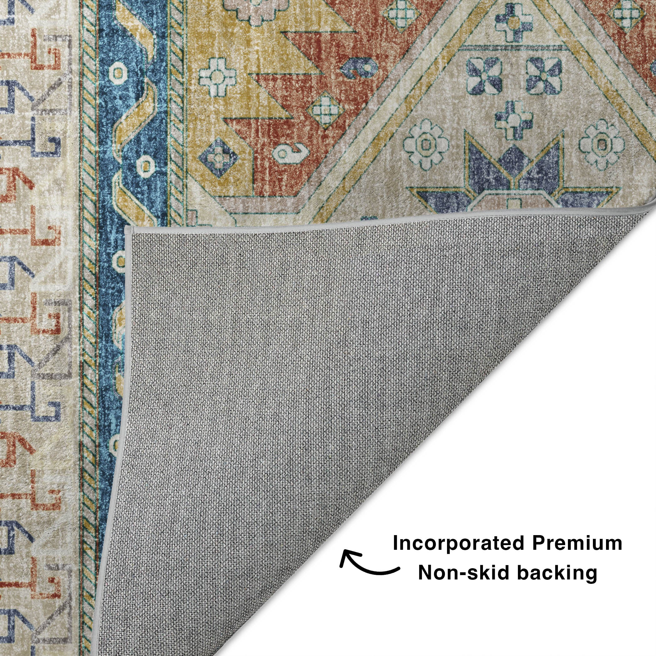 Luxury Washable Transitional LN3 Ivory Rug 1'8" x 2'6" #shape_Rectangle