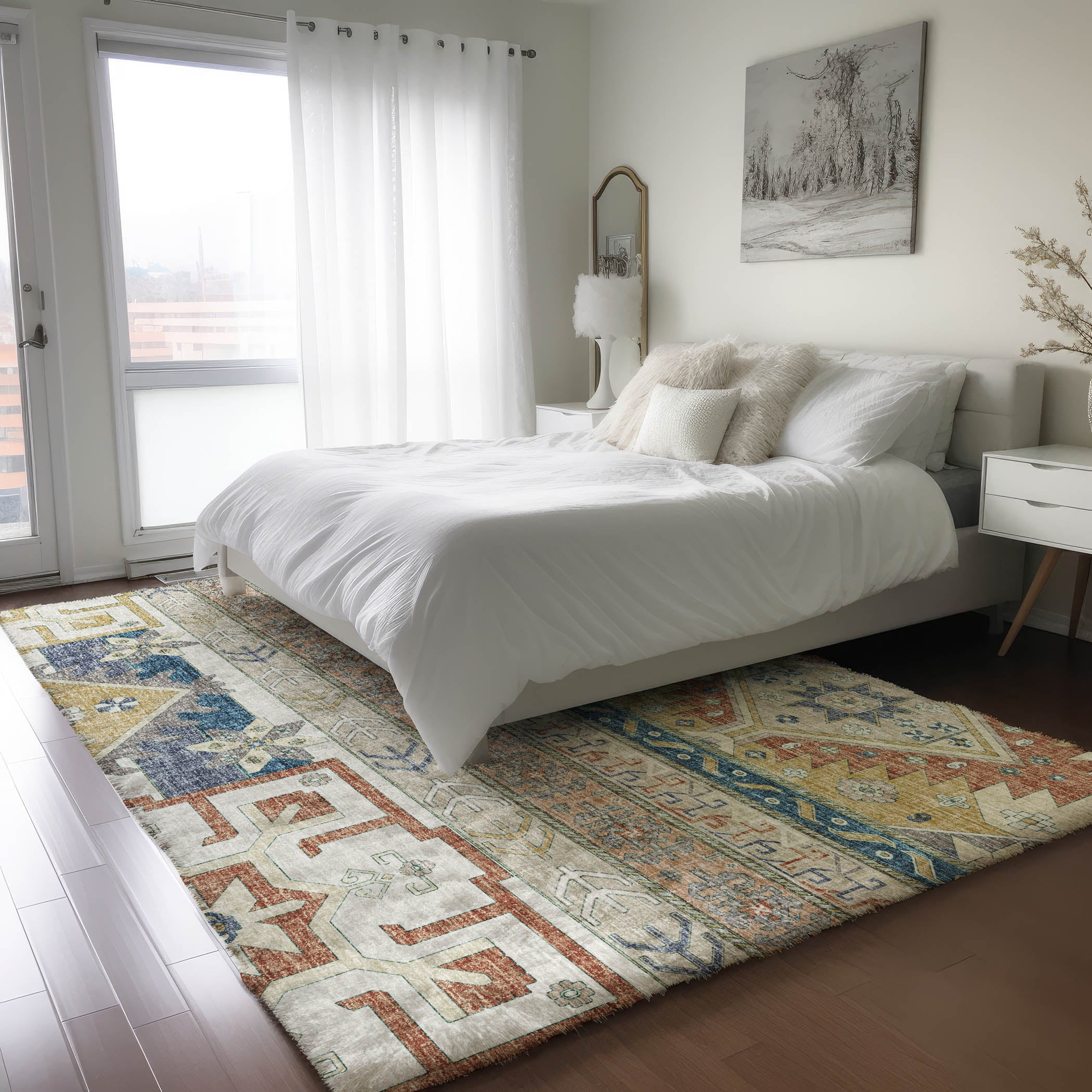 Luxury Washable Transitional LN3 Ivory Rug 2'6" x 3'10" #shape_Rectangle