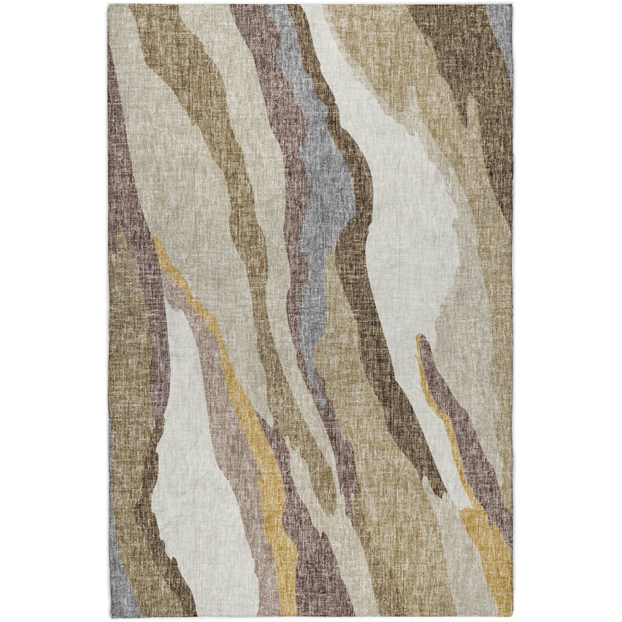 Luxury Washable Transitional LN4 Beige Brown Rug 2'6" x 3'10" #shape_Rectangle