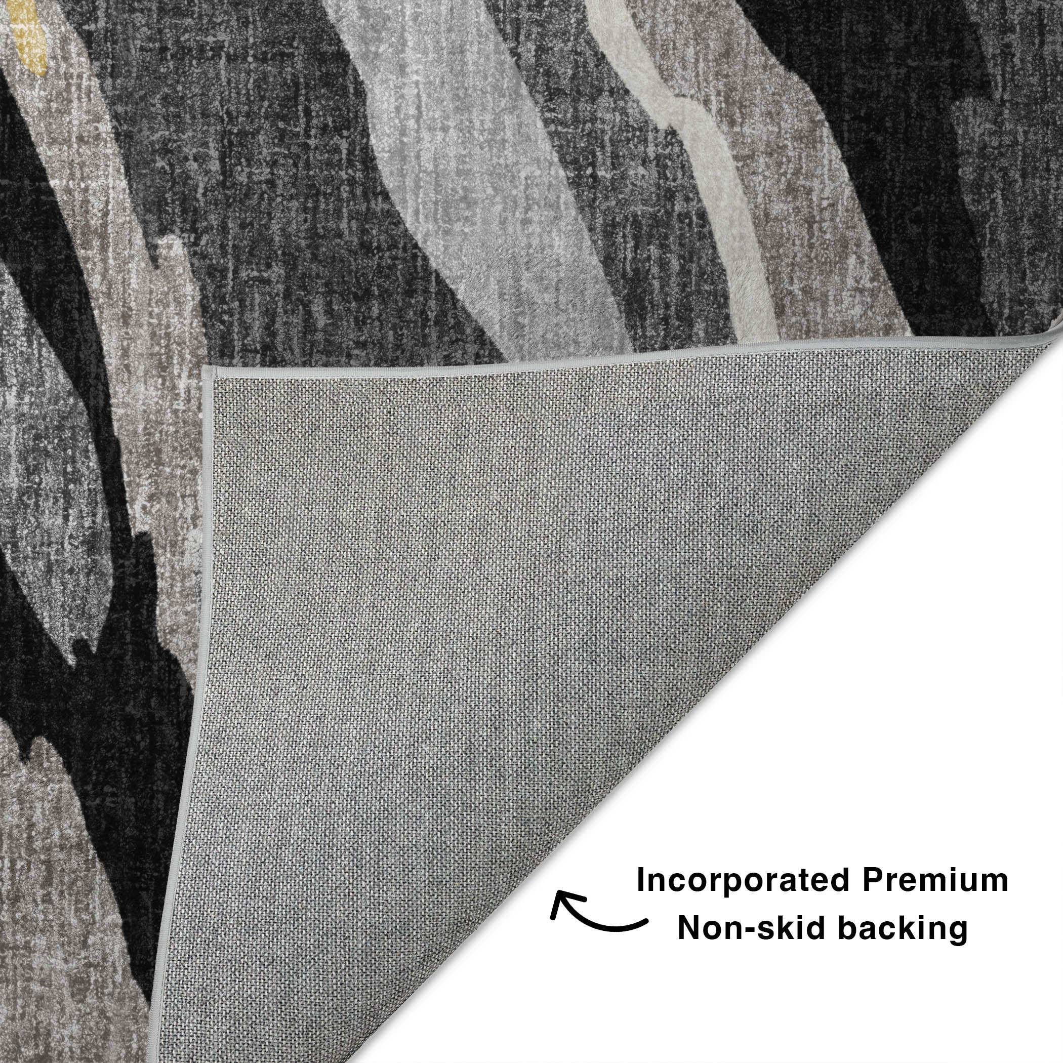 Luxury Washable Transitional LN4 Black Rug 1'8" x 2'6" #shape_Rectangle