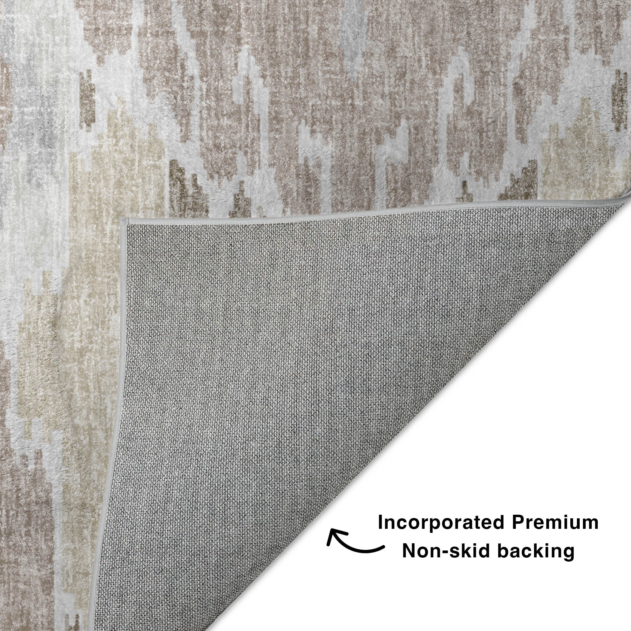 Luxury Washable Transitional LN5 Ivory Rug 1'8" x 2'6" #shape_Rectangle