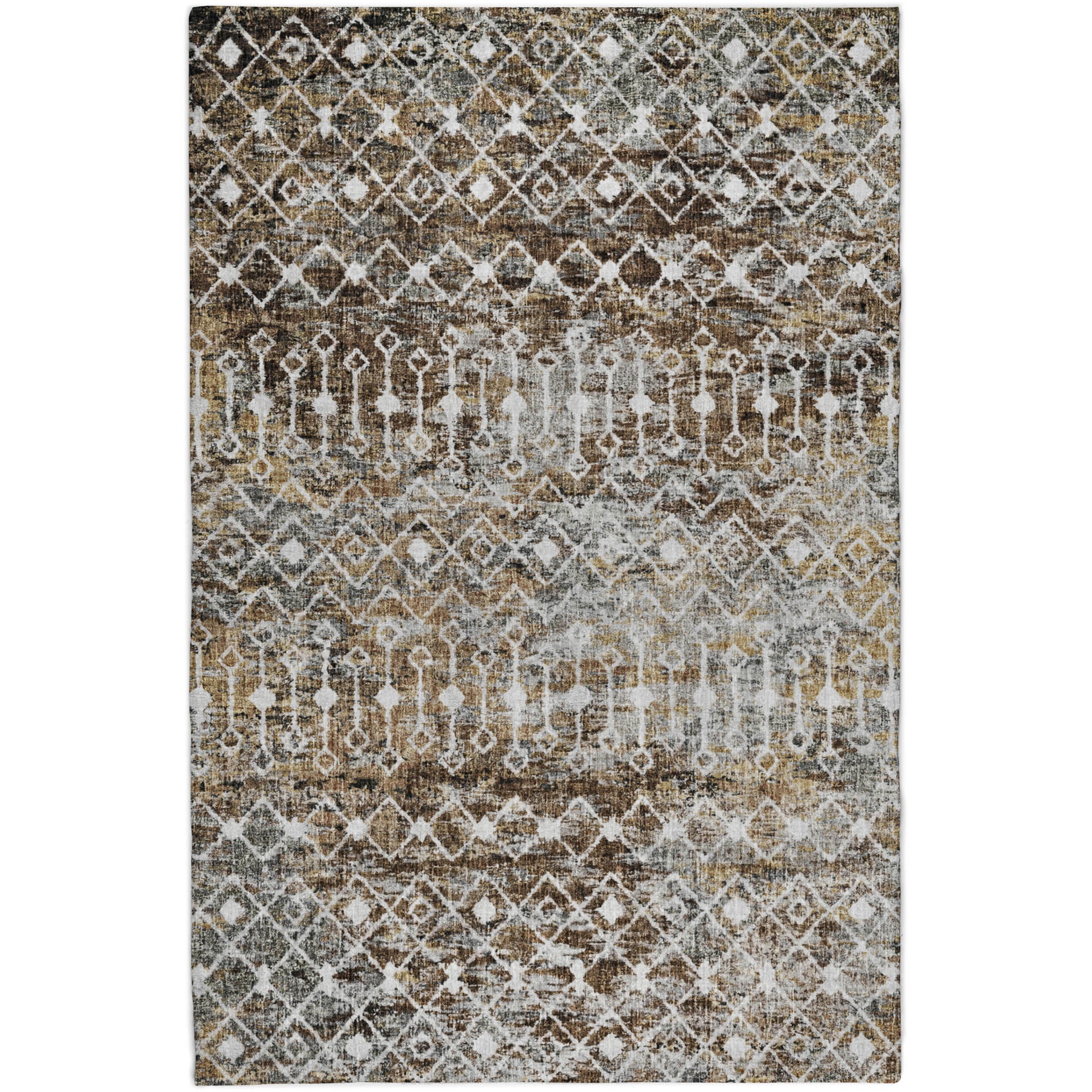 Luxury Washable Transitional LN7 Brown Rug 2'6" x 3'10" #shape_Rectangle