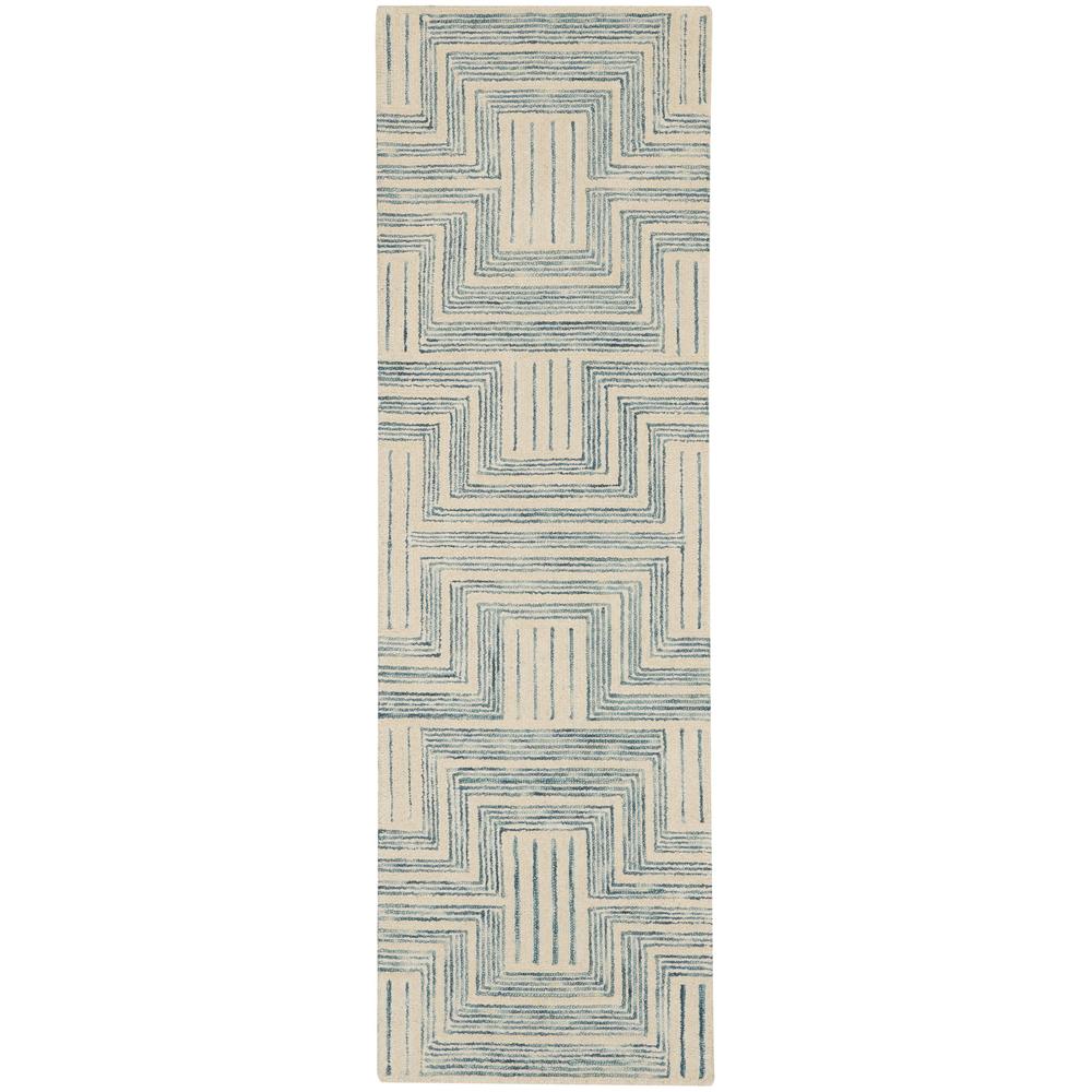 Linked LNK06 Ivory/Turquoise Rugs #color_ivory/turquoise