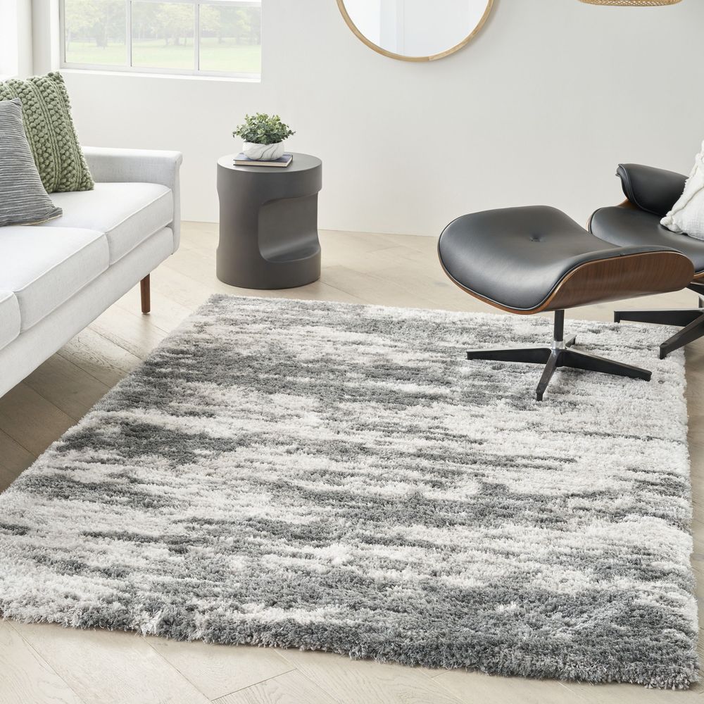 Luxurious Shag LXR02 Charcoal/Ivory Rugs #color_charcoal/ivory