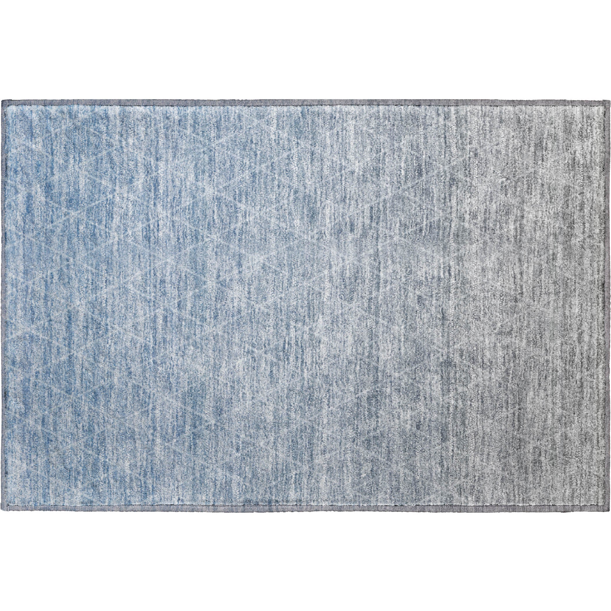 Luxury Washable Indoor/Outdoor transitional LZ2 Blue Rug 1'8" x 2'6" #shape_Rectangle