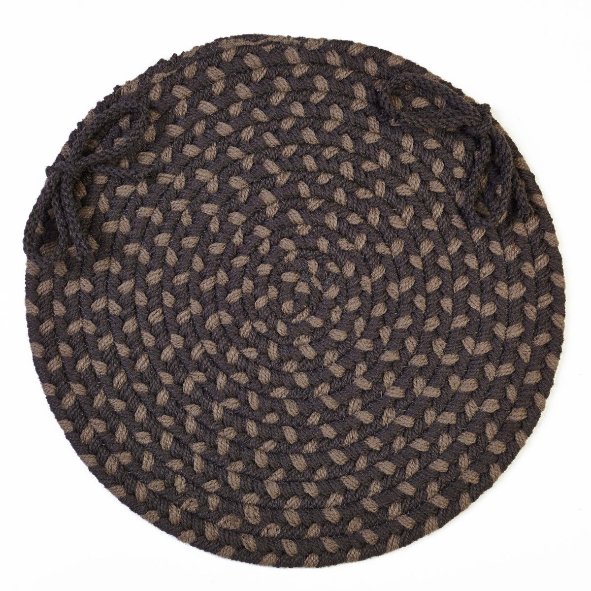 Homespun Braided Chair Pad - Velvet - 15 inch round with ties