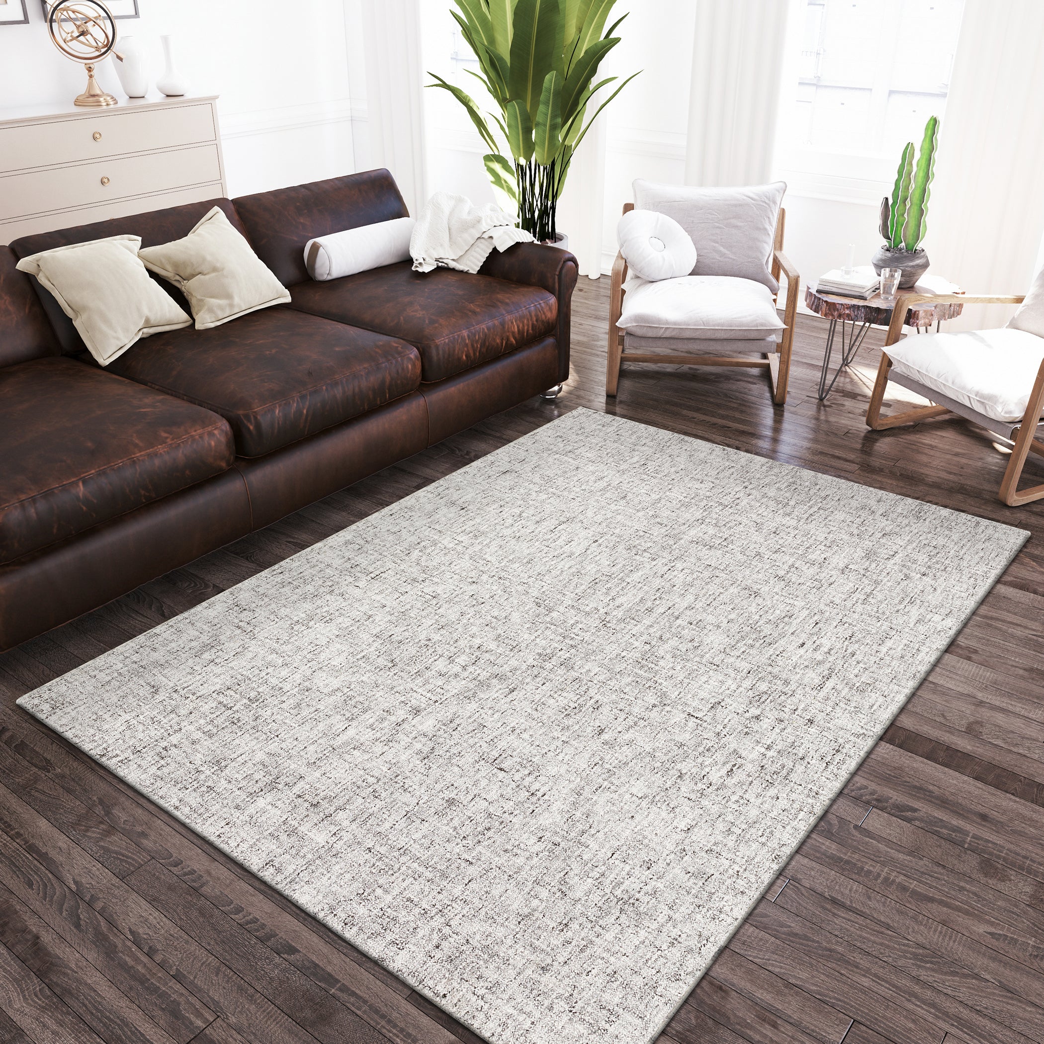 Transitional ME1 Marble Ivory Wool Rug 2' x 3' #shape_Rectangle