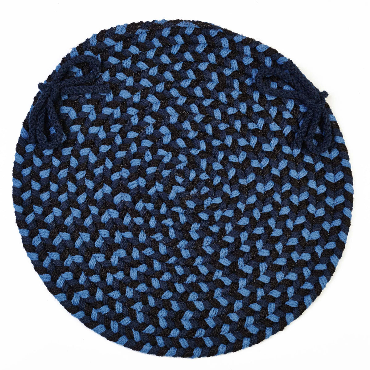 Santa Maria Braided Chair Pad - Old Glory - 15 inch round with ties