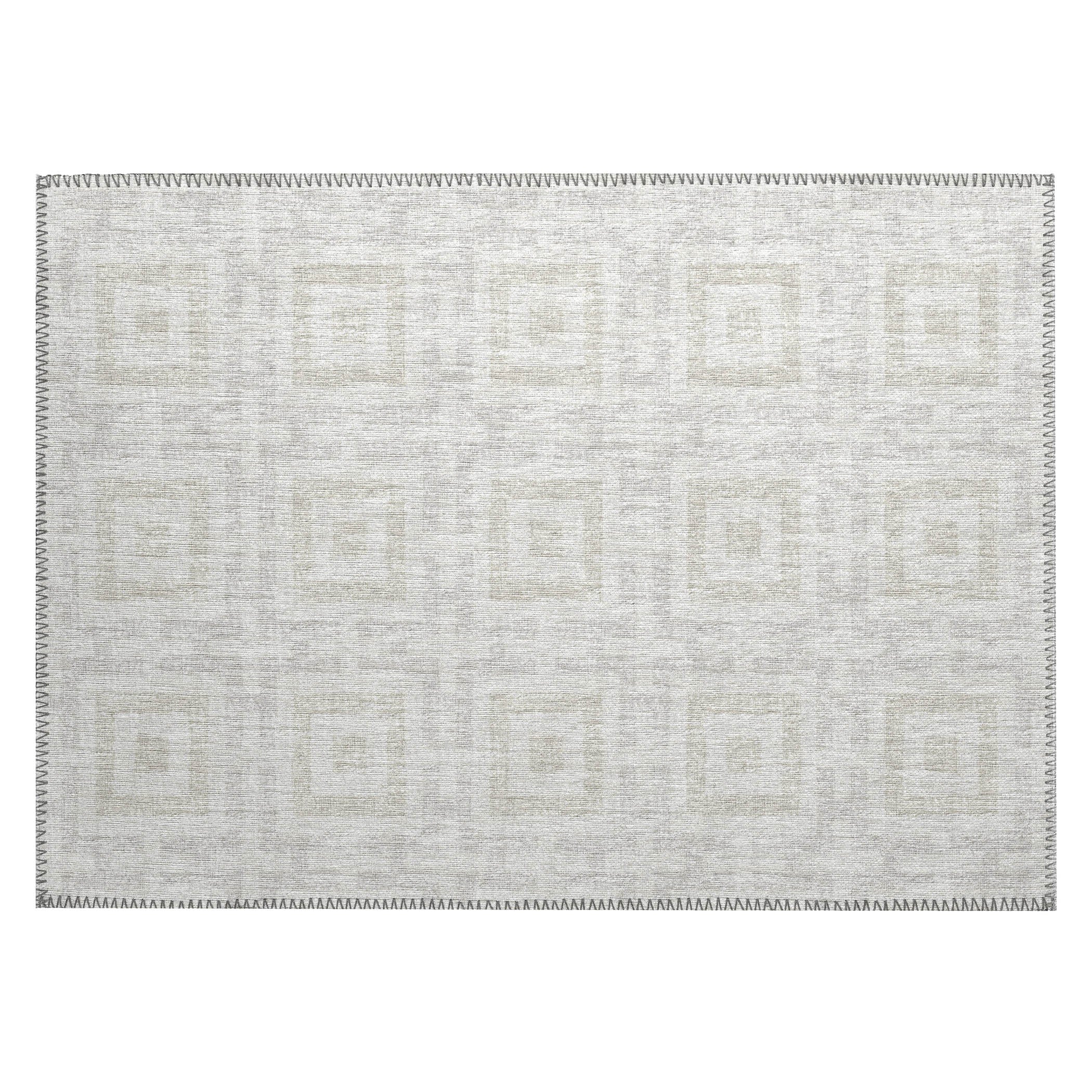 Luxury Machine Washable Indoor/Outdoor Transitional MO1 Linen Ivory Rug 1'8" x 2'6" #shape_Rectangle