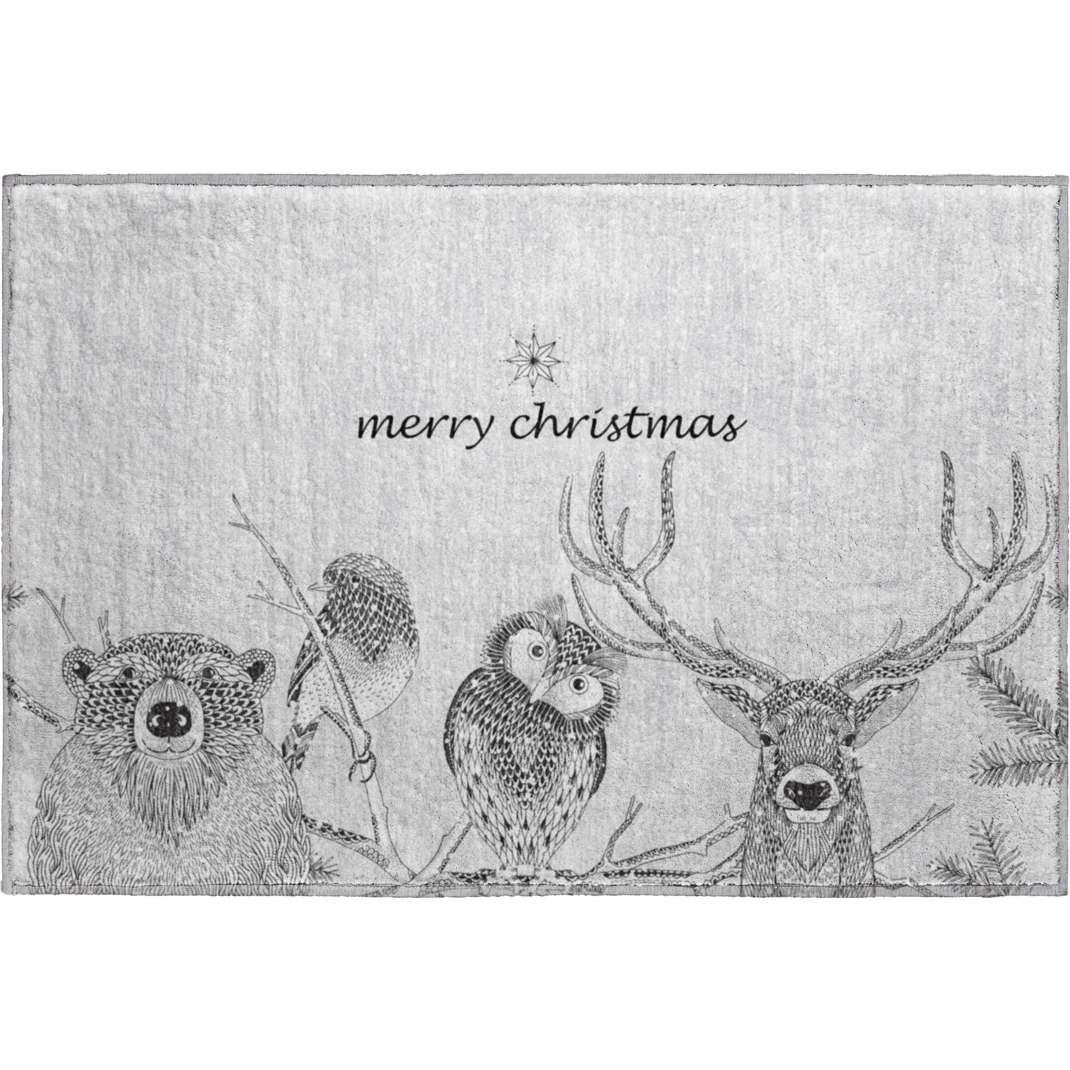 Luxury Washable Indoor/Outdoor Holiday MY10 Flannel Gray Rug 1'8" x 2'6" #shape_Rectangle