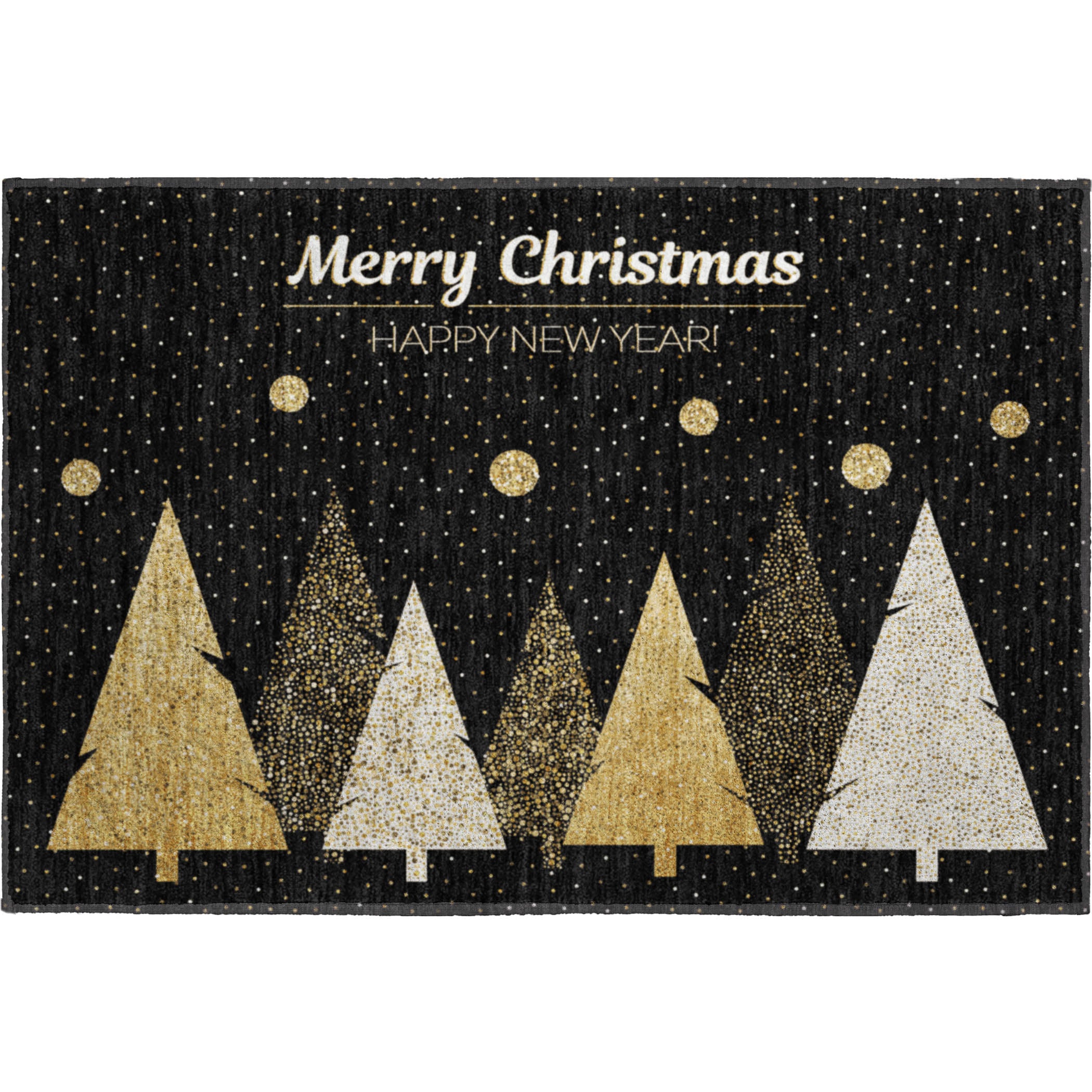 Luxury Washable Indoor/Outdoor Holiday MY11 Black Rug 1'8" x 2'6" #shape_Rectangle