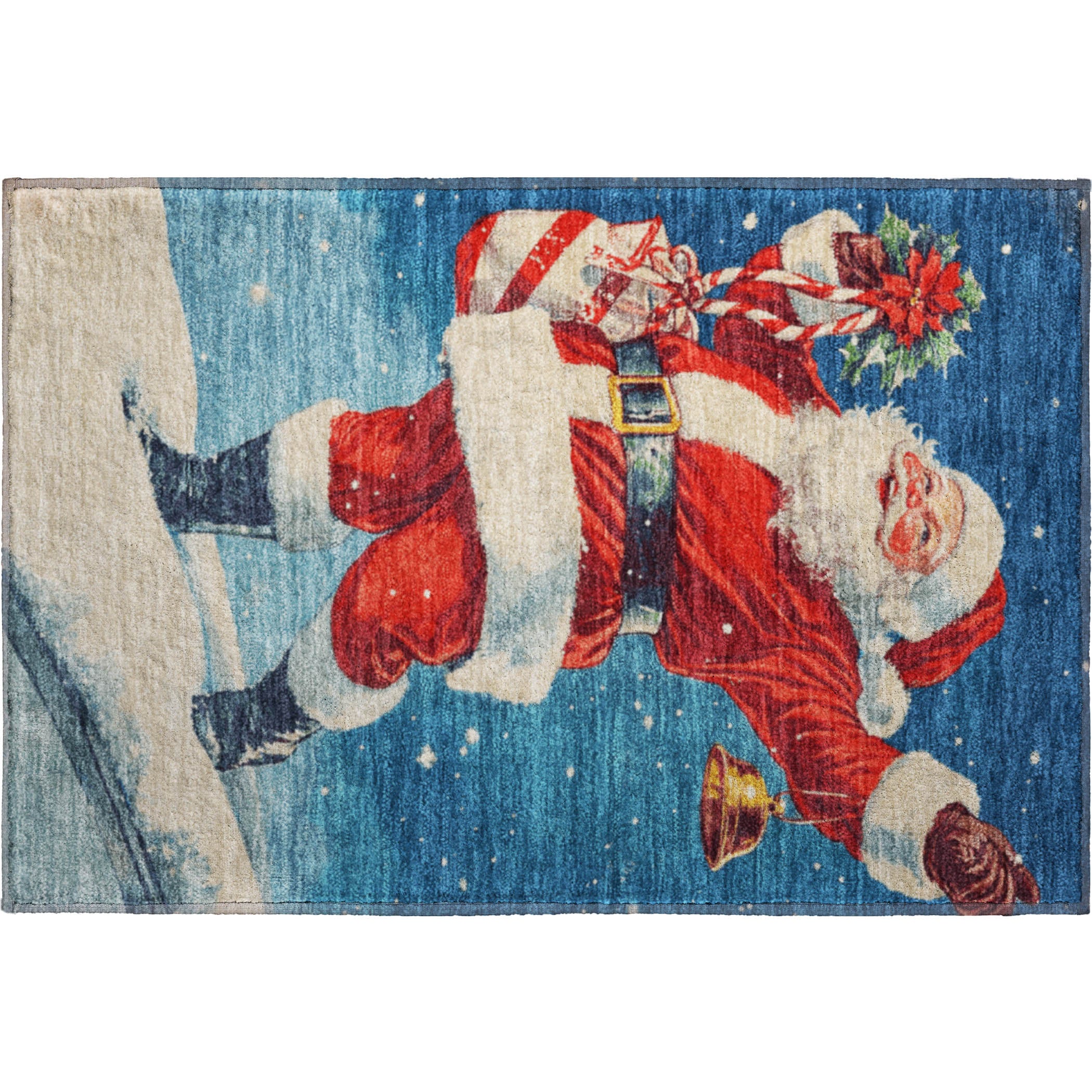 Luxury Washable Indoor/Outdoor Holiday MY15 Blue Rug 1'8" x 2'6" #shape_Rectangle