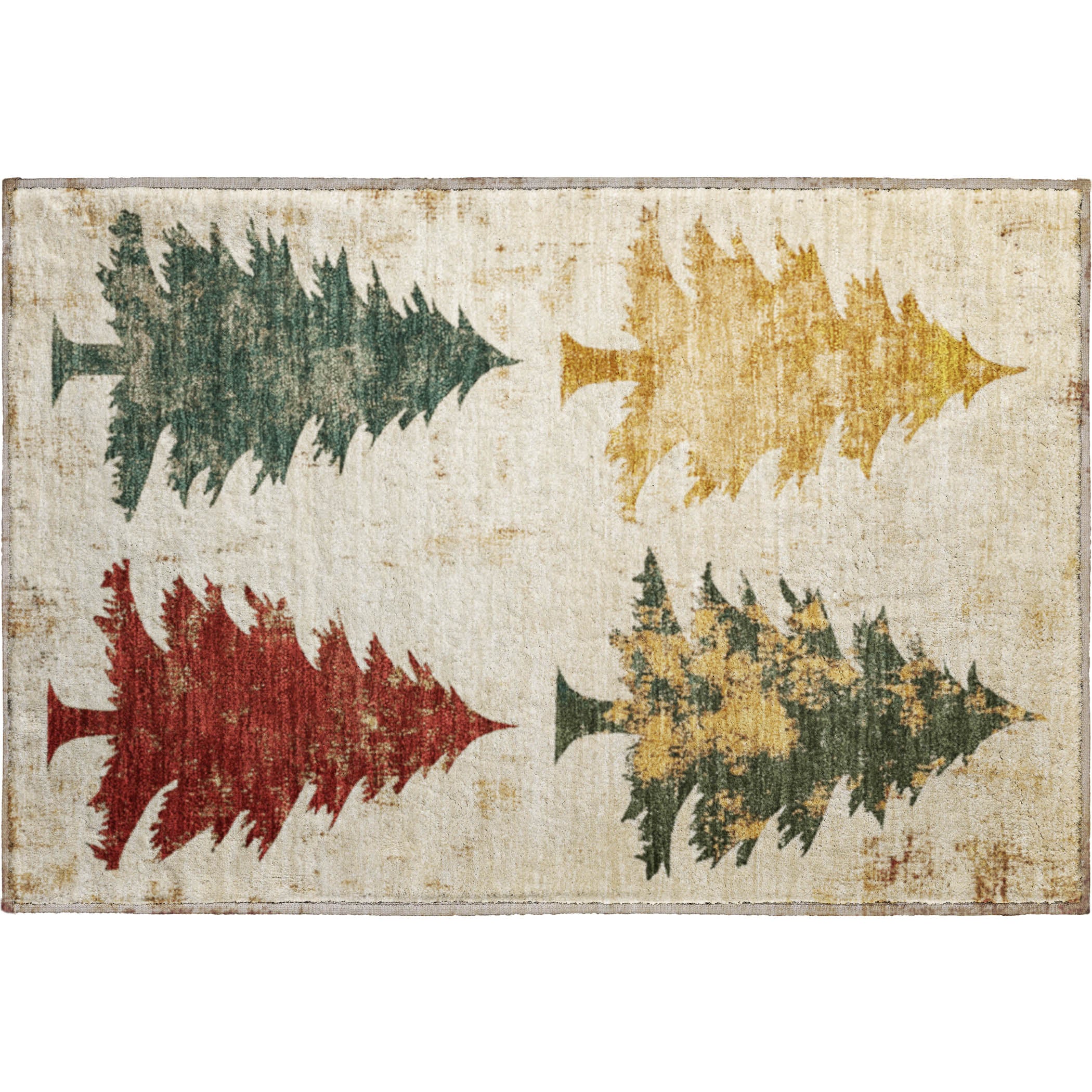 Luxury Washable Indoor/Outdoor Holiday MY17 Ivory Rug 1'8" x 2'6" #shape_Rectangle