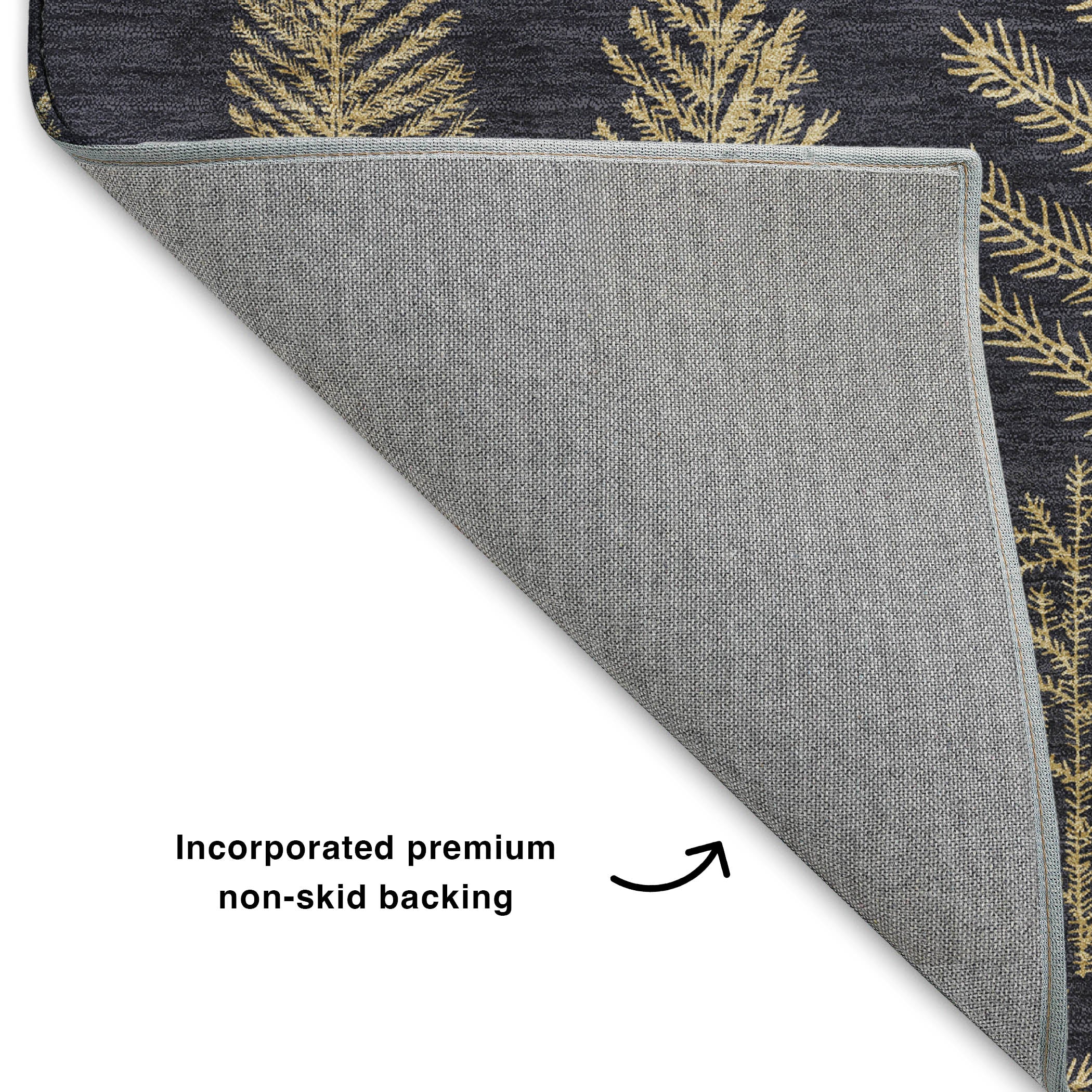 Luxury Washable Indoor/Outdoor Holiday MY21 Black Rug 1'8" x 2'6" #shape_Rectangle