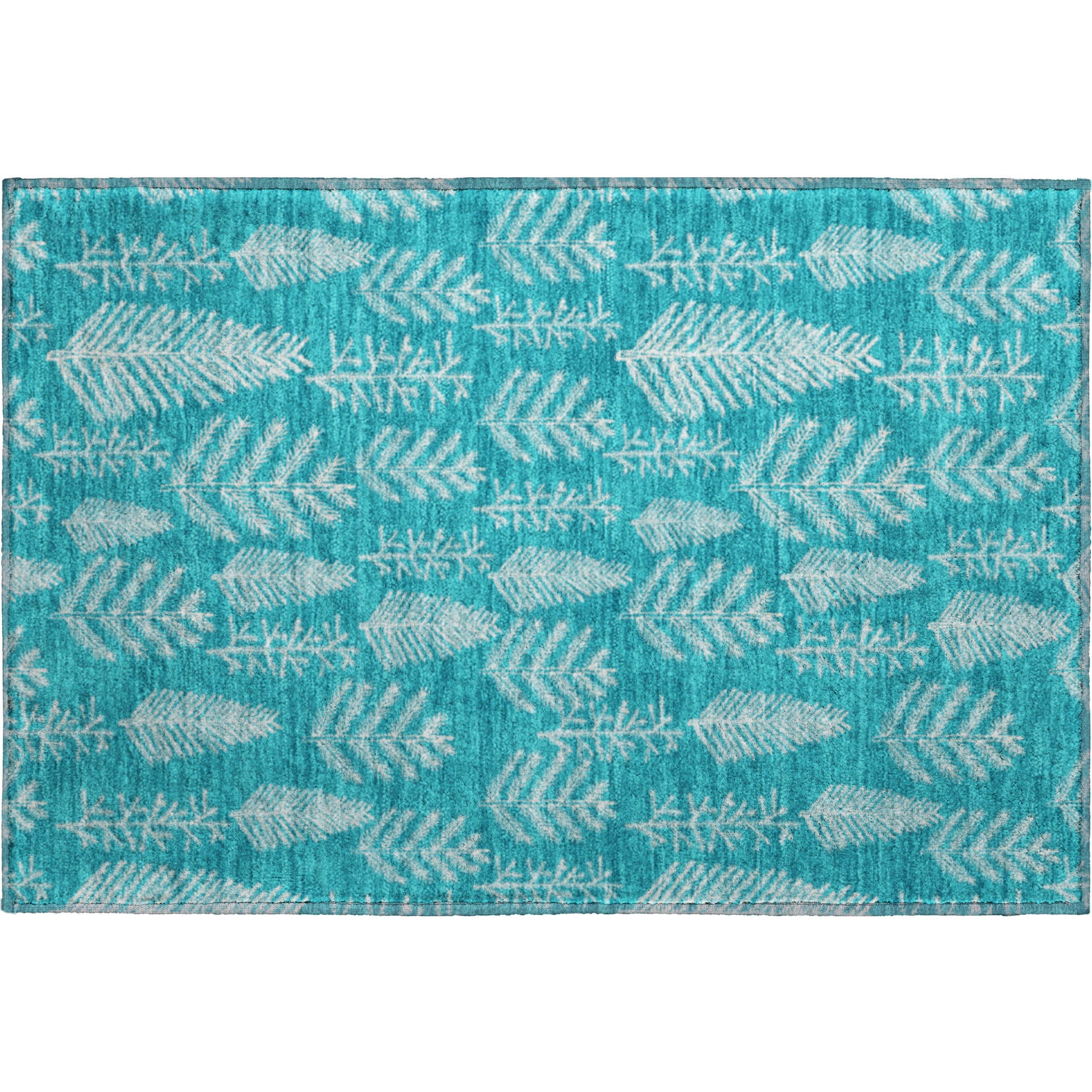 Luxury Washable Indoor/Outdoor Holiday MY21 Teal Rug 1'8" x 2'6" #shape_Rectangle