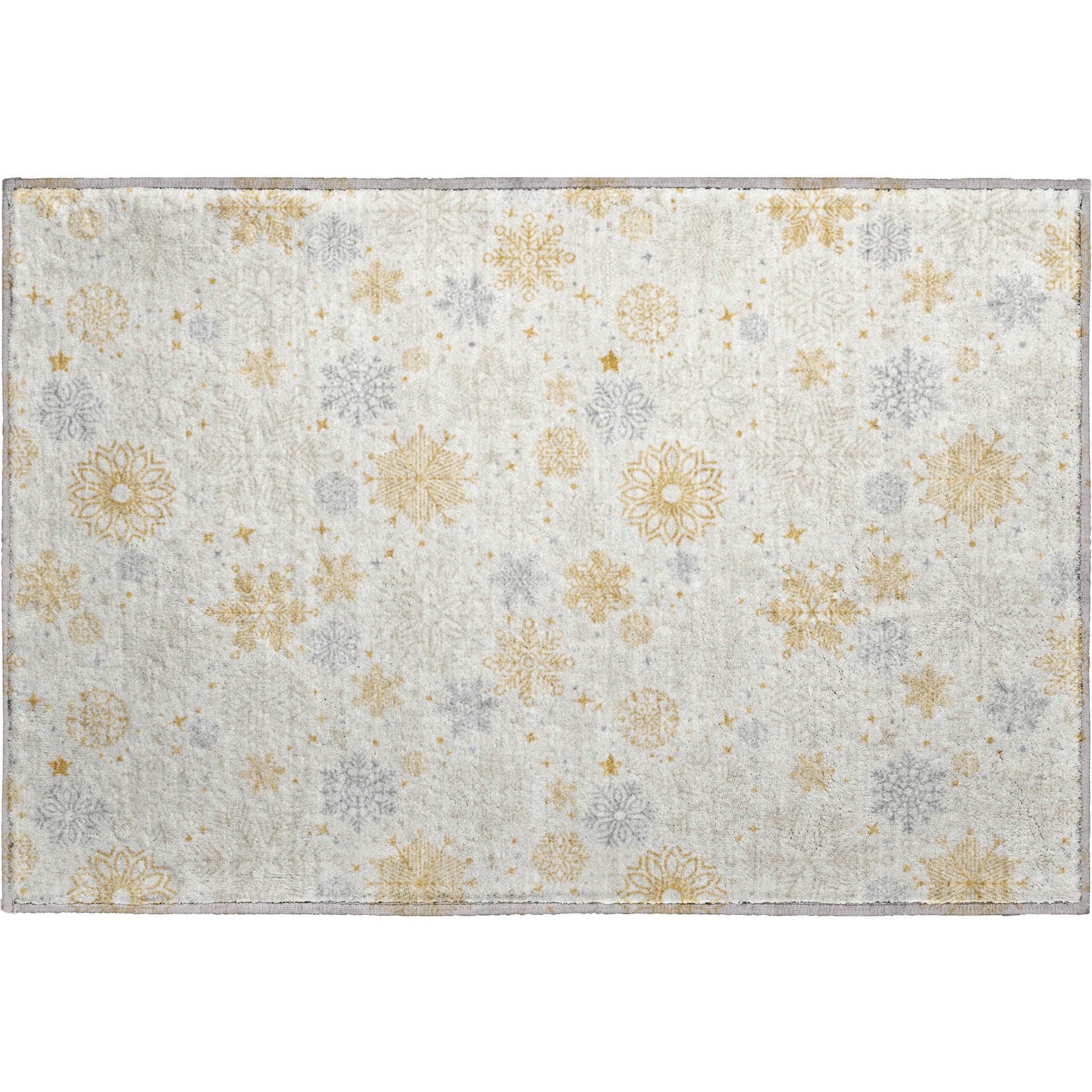 Luxury Washable Indoor/Outdoor Holiday MY25 Ivory Rug 1'8" x 2'6" #shape_Rectangle