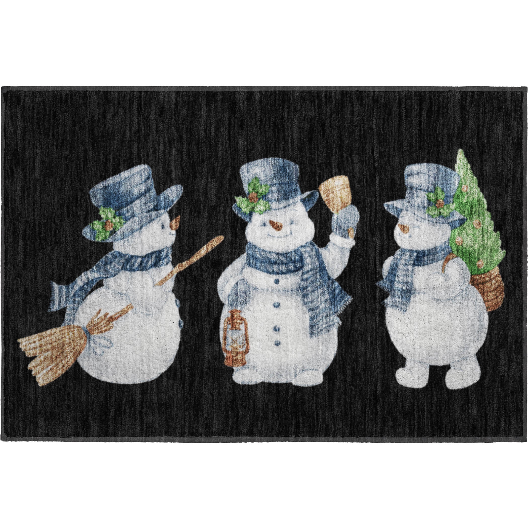 Luxury Washable Indoor/Outdoor Holiday MY28 Black Rug 1'8" x 2'6" #shape_Rectangle