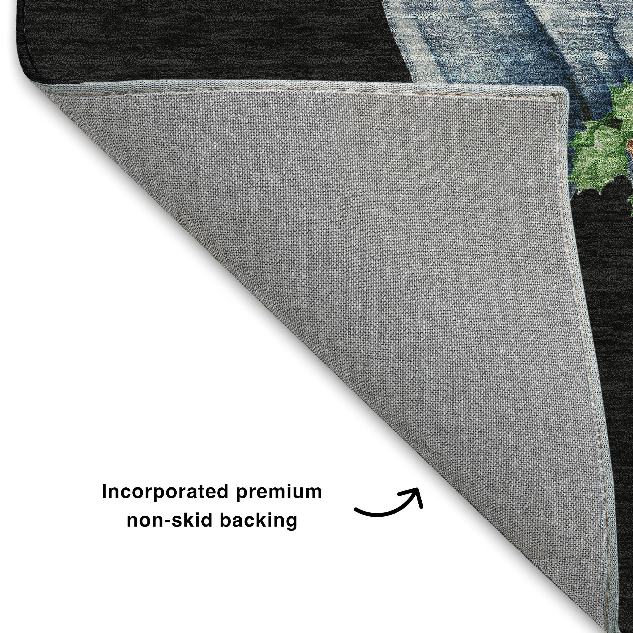 Luxury Washable Indoor/Outdoor Holiday MY28 Black Rug 1'8" x 2'6" #shape_Rectangle