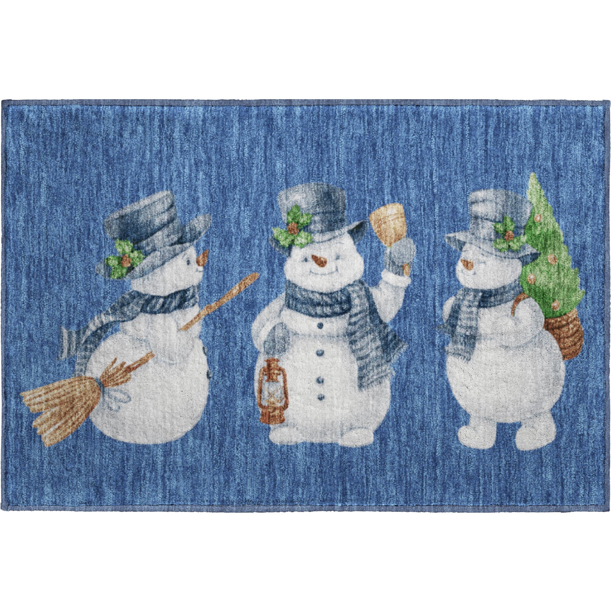 Luxury Washable Indoor/Outdoor Holiday MY28 Navy Blue Rug 1'8" x 2'6" #shape_Rectangle