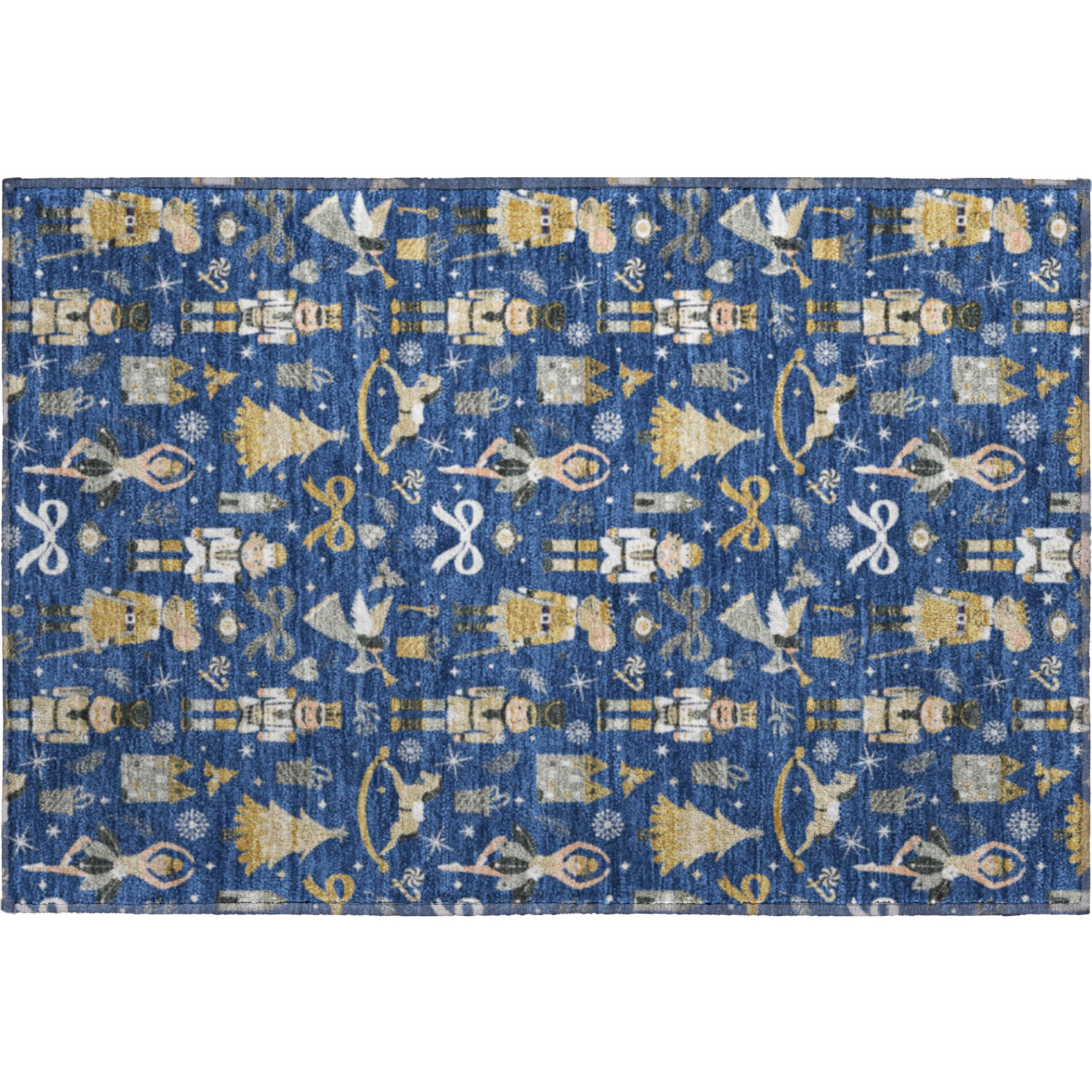 Luxury Washable Indoor/Outdoor Holiday MY29 Navy Blue Rug 1'8" x 2'6" #shape_Rectangle
