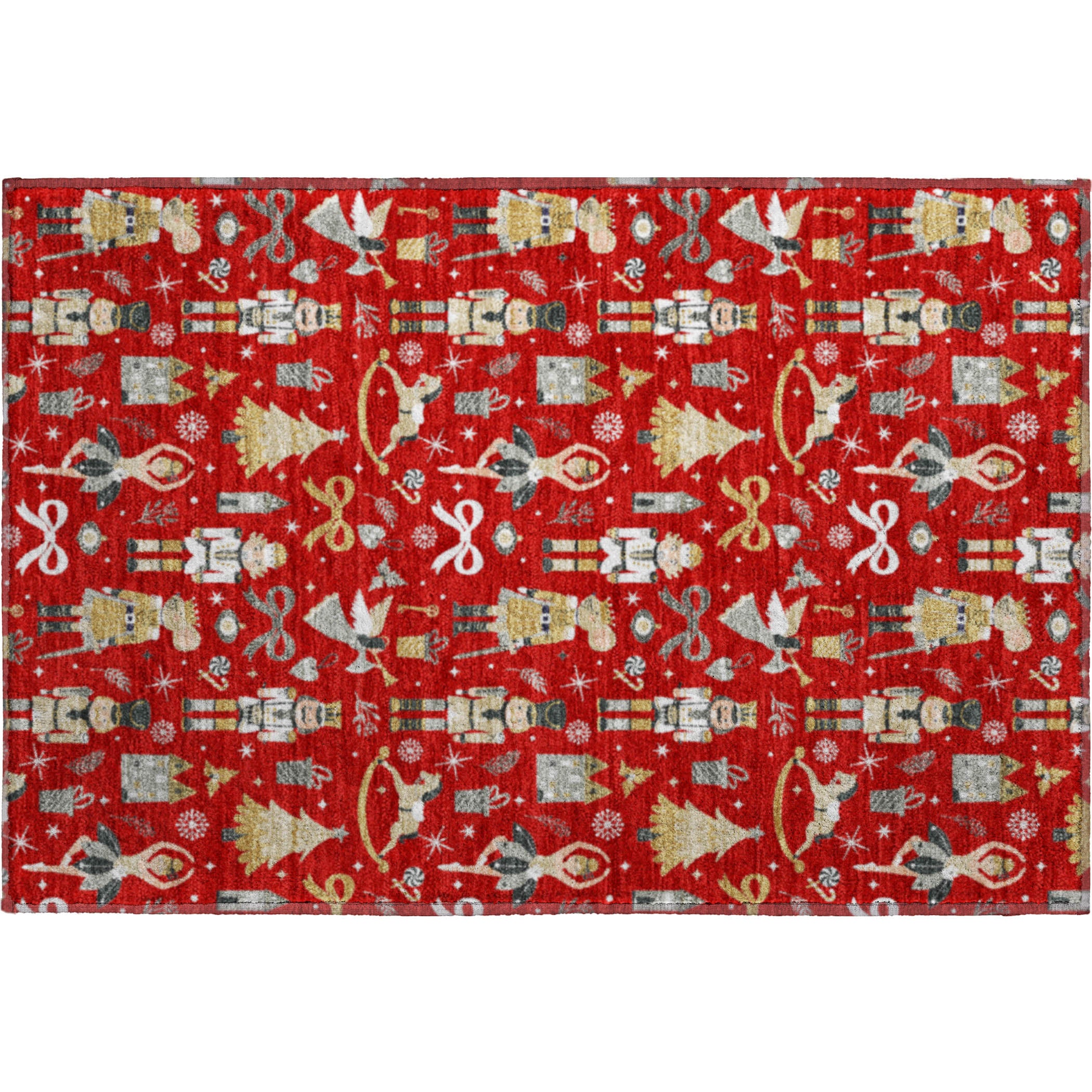 Luxury Washable Indoor/Outdoor Holiday MY29 Red Rug 1'8" x 2'6" #shape_Rectangle