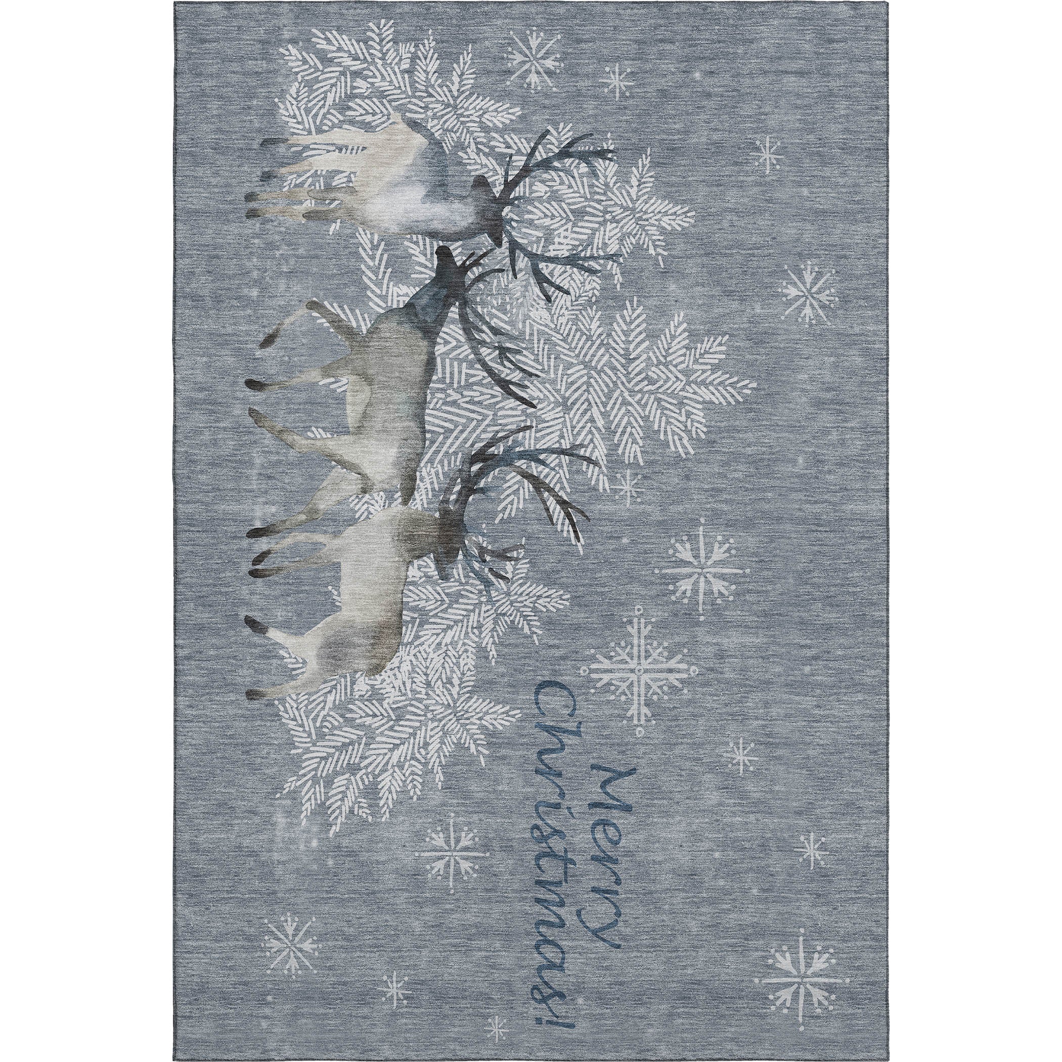 Luxury Washable Indoor/Outdoor Holiday MY2 Gray Rug 2'6" x 3'10" #shape_Rectangle