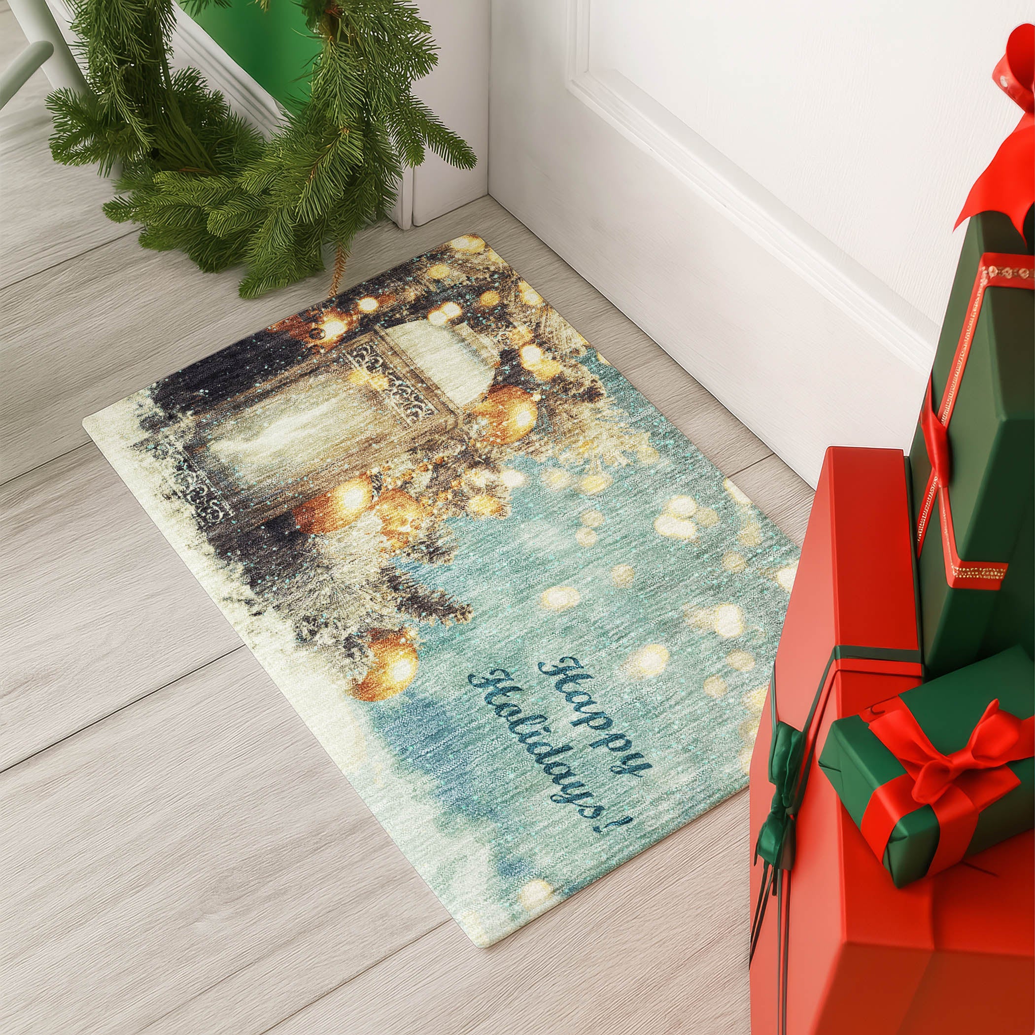 Luxury Washable Indoor/Outdoor Holiday MY3 Skydust Blue Rug 1'8" x 2'6" #shape_Rectangle