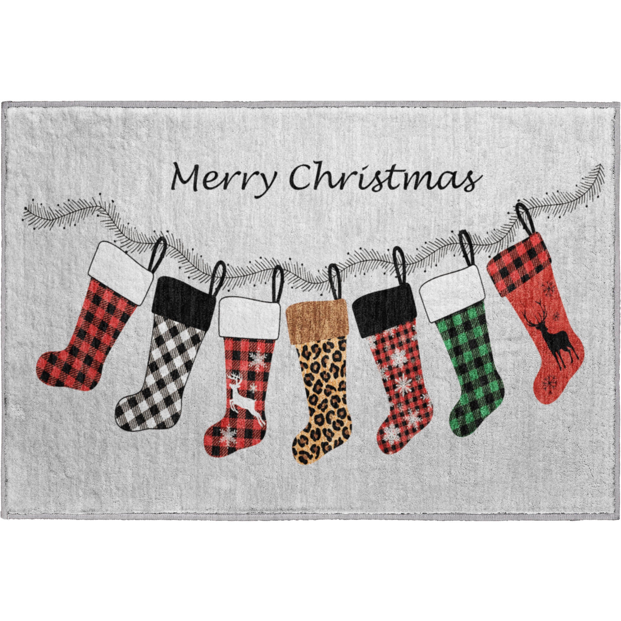 Luxury Washable Indoor/Outdoor Holiday MY5 Silver Gray Rug 1'8" x 2'6" #shape_Rectangle