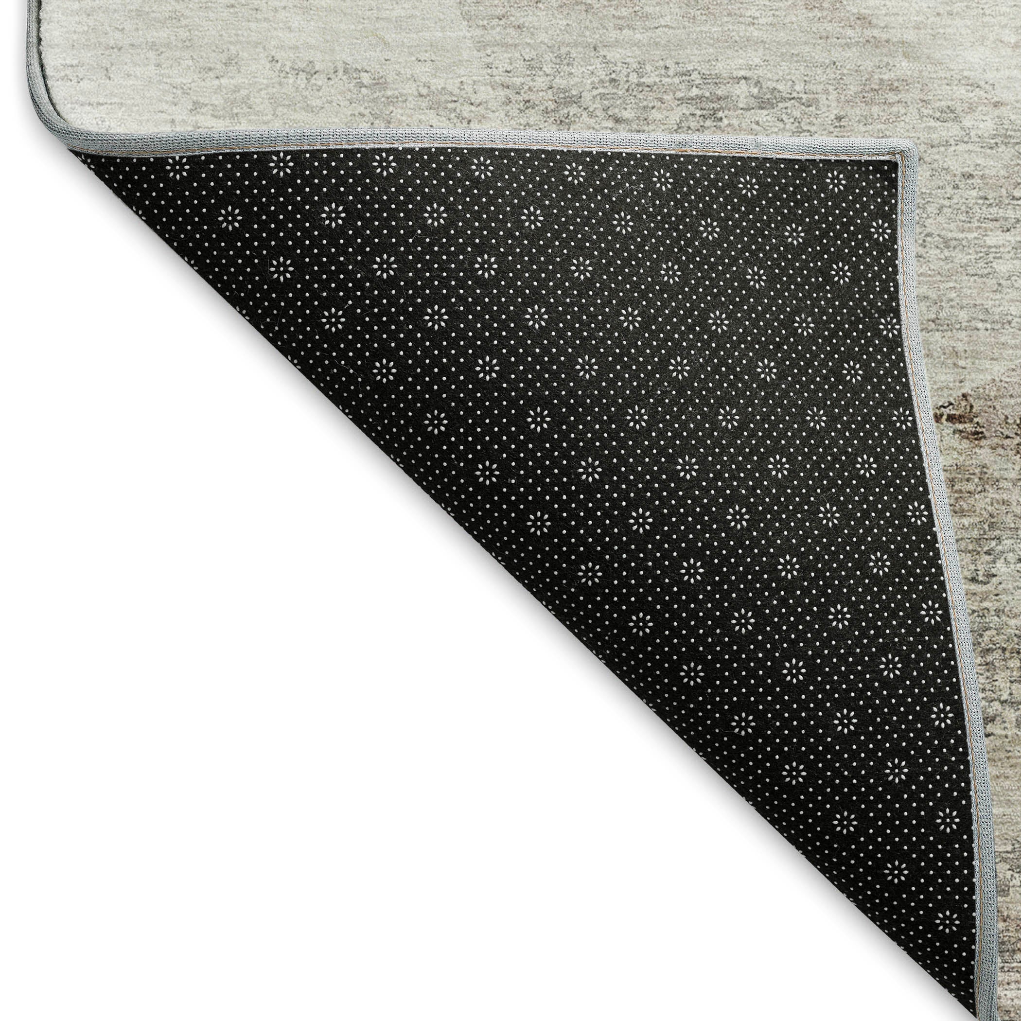 Luxury Machine Washable Indoor/Outdoor Transitional NO11 Silver Gray Rug 1'8" x 2'6" #shape_Rectangle