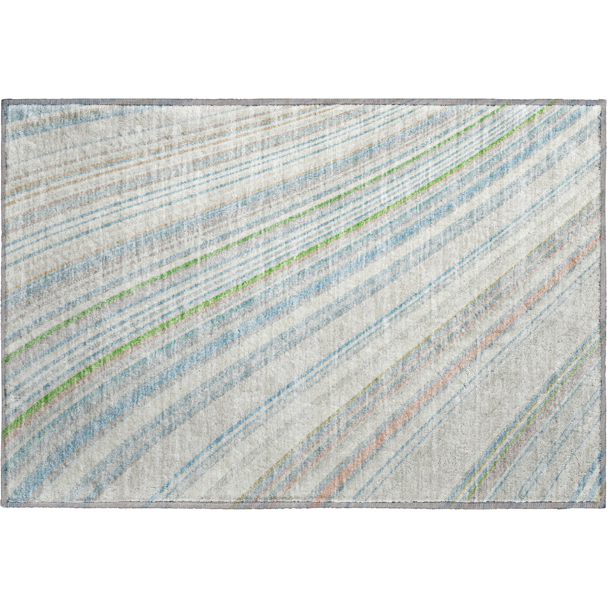 Luxury Machine Washable Indoor/Outdoor Transitional NO14 Ivory Rug 1'8" x 2'6" #shape_Rectangle