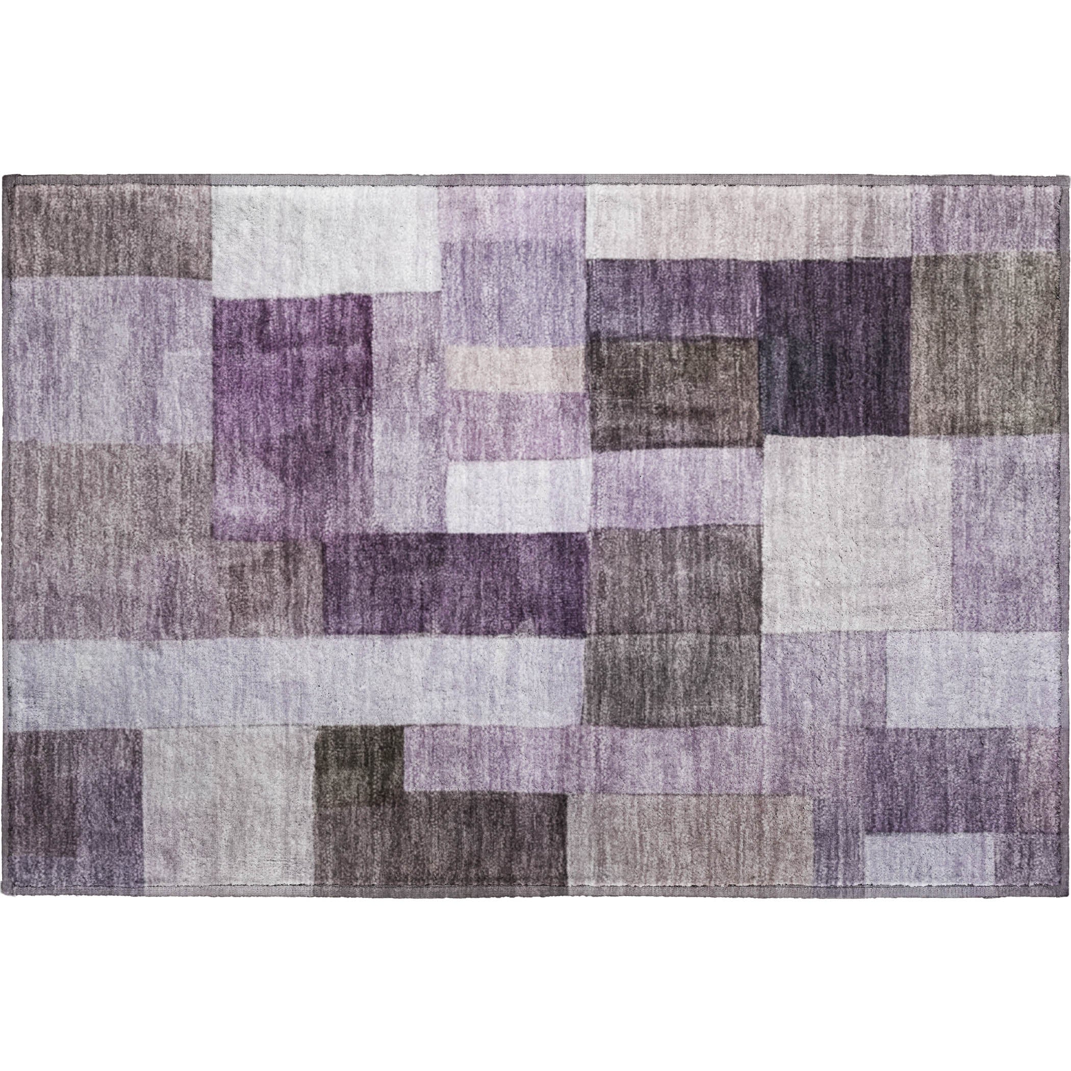 Luxury Machine Washable Indoor/Outdoor Transitional NO15 Eggplant Purple Rug 1'8" x 2'6" #shape_Rectangle
