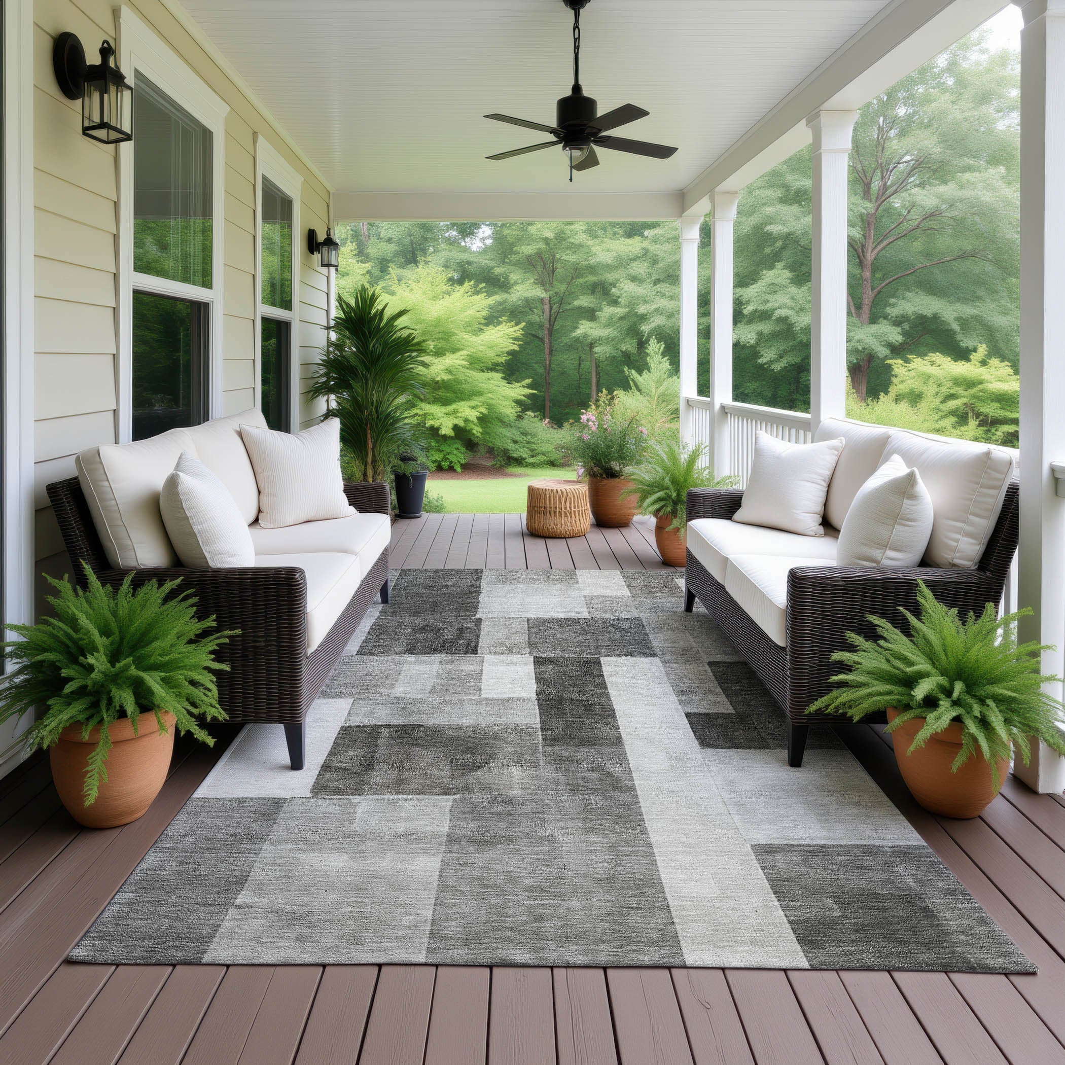 Luxury Machine Washable Indoor/Outdoor Transitional NO15 Pewter Gray Rug 2'6" x 3'10" #shape_Rectangle