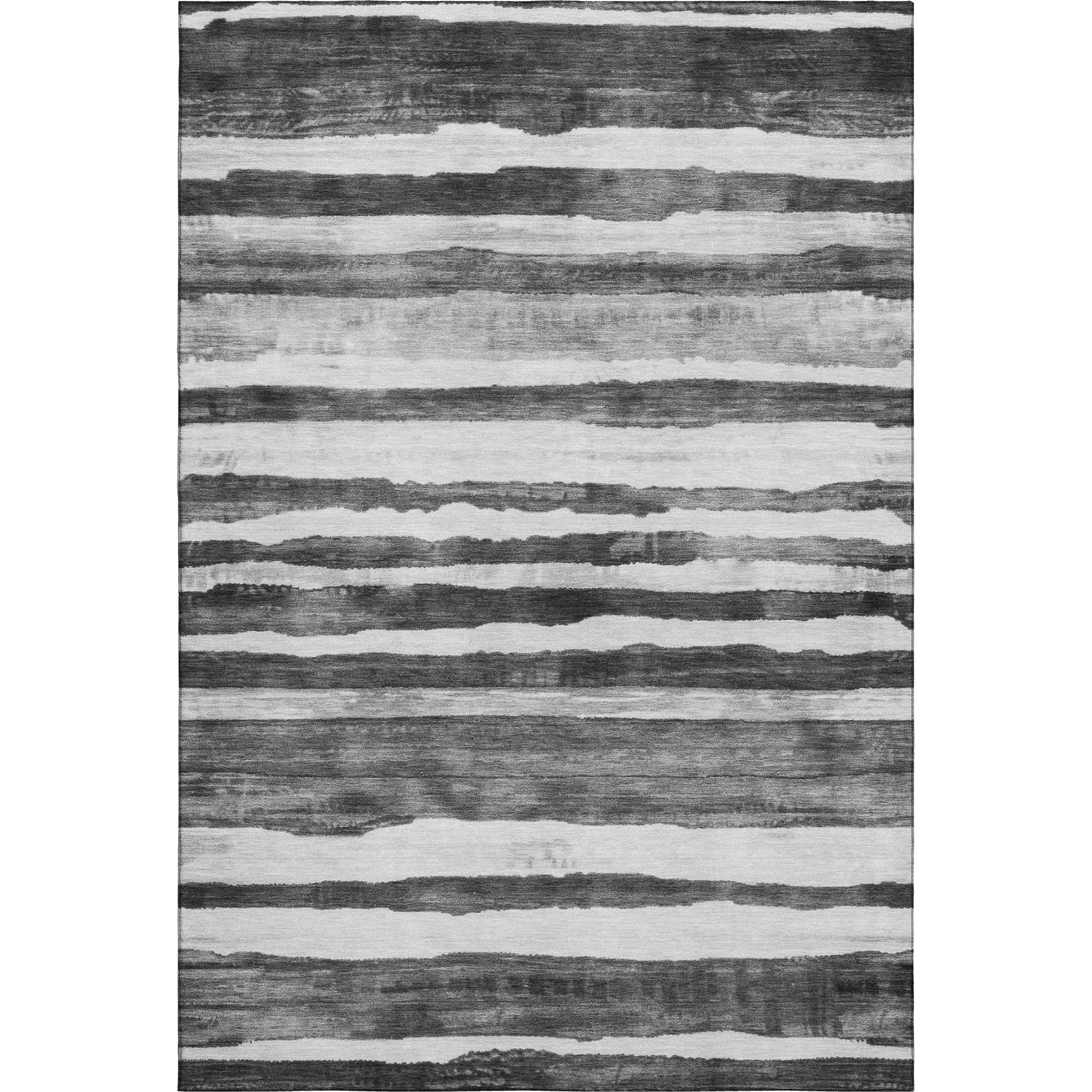 Luxury Machine Washable Indoor/Outdoor Transitional NO16 Charcoal Gray Rug 2'6" x 3'10" #shape_Rectangle