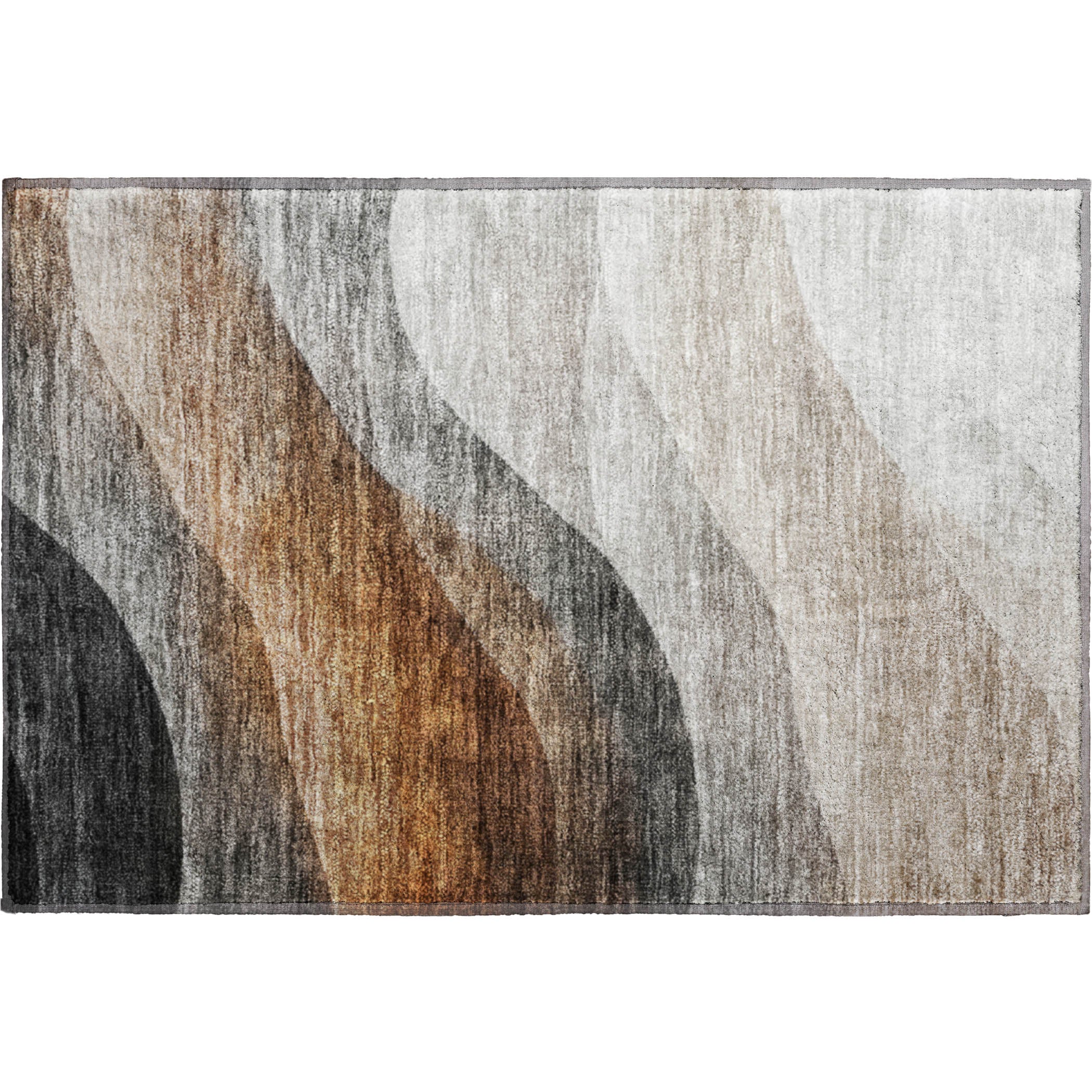 Luxury Machine Washable Indoor/Outdoor Transitional NO1 Khaki Brown Rug 1'8" x 2'6" #shape_Rectangle