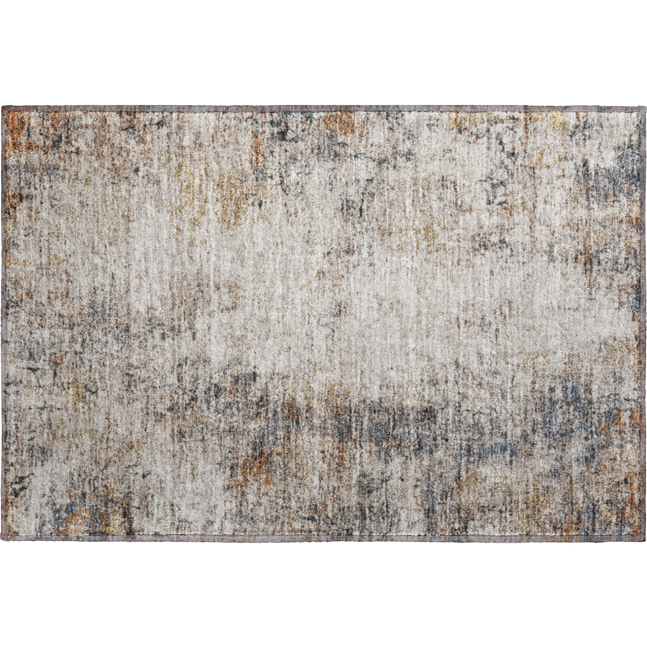 Luxury Machine Washable Indoor/Outdoor Transitional NO4 Putty Ivory Rug 1'8" x 2'6" #shape_Rectangle