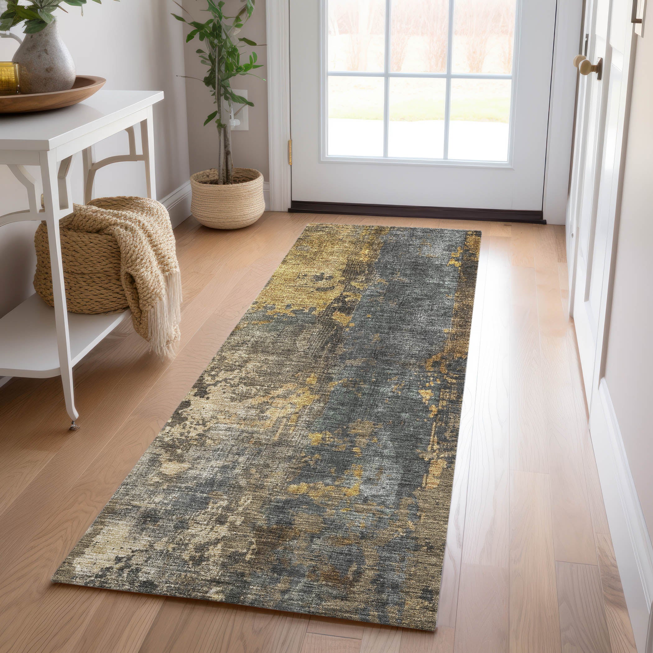 Indoor/Outdoor Contemporary NV12 Gray Rug 2'3" x 7'6" #shape_Runner