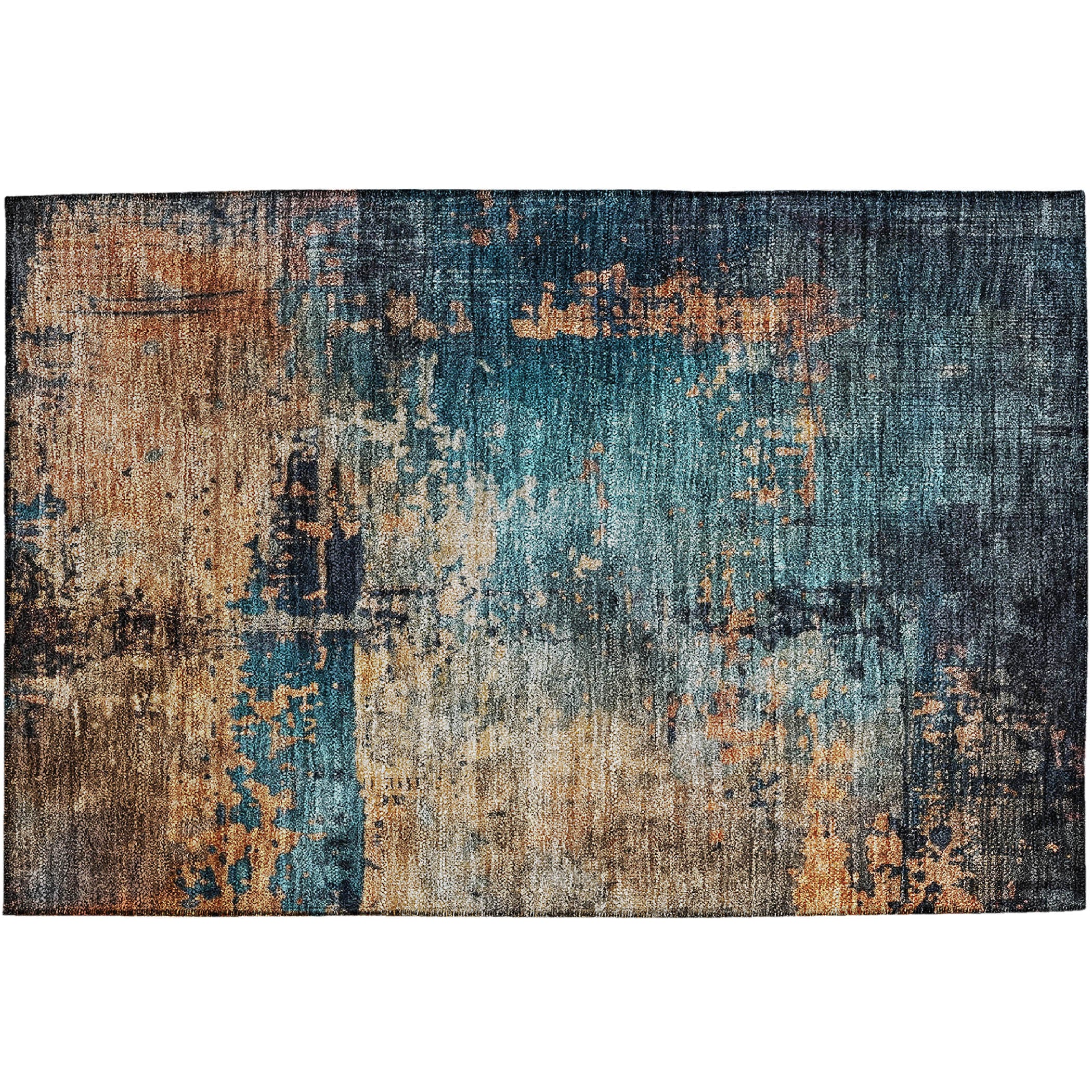 Indoor/Outdoor Contemporary NV14 Teal Rug 1'8" x 2'6" #shape_Rectangle
