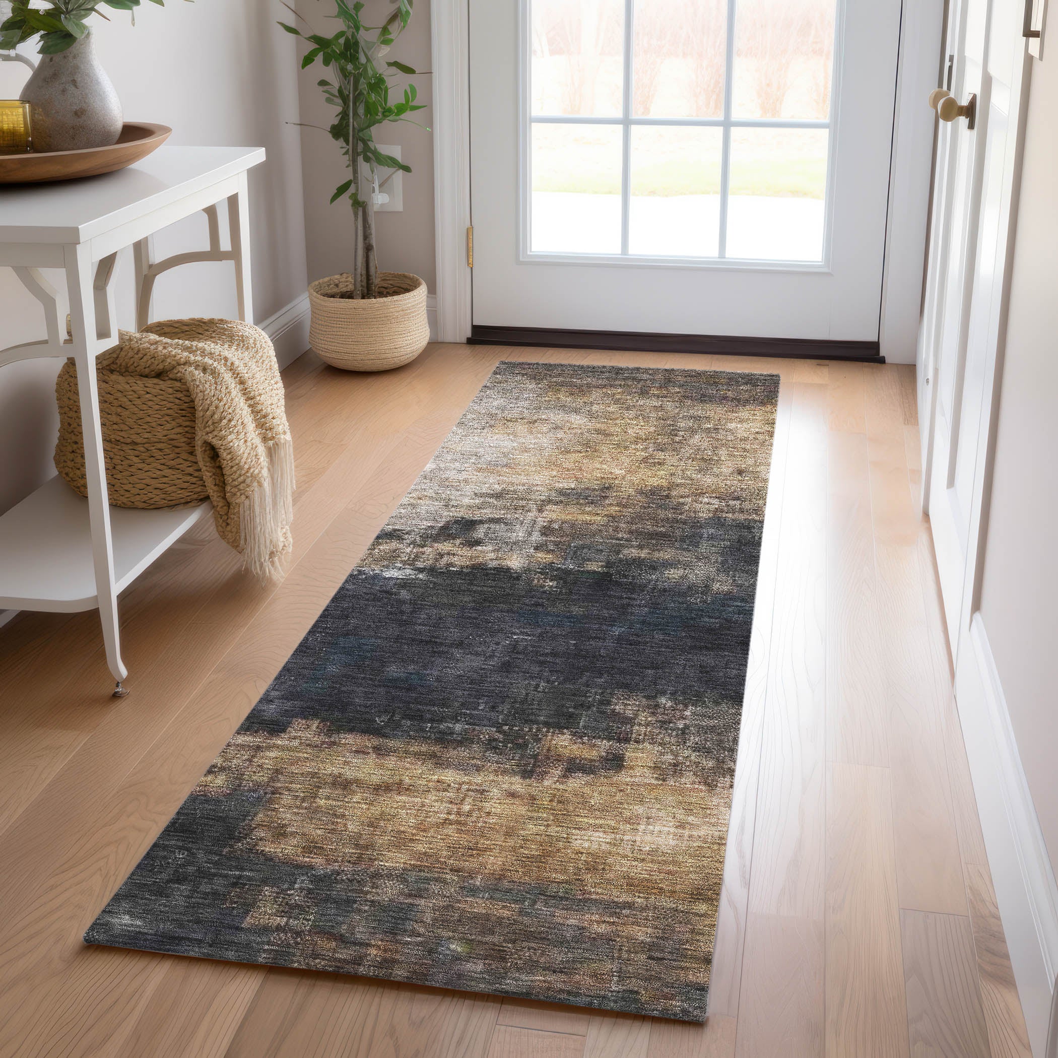 Indoor/Outdoor Contemporary NV17 Charcoal Gray Rug 2'3" x 7'6" #shape_Runner