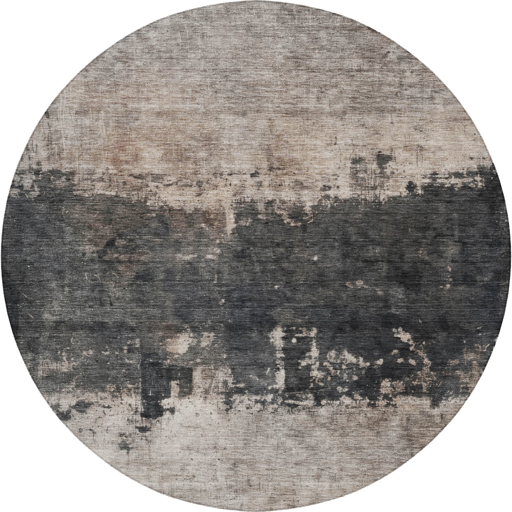 Indoor/Outdoor Contemporary NV23 Taupe Brown Rug 8' x 8' #shape_Round