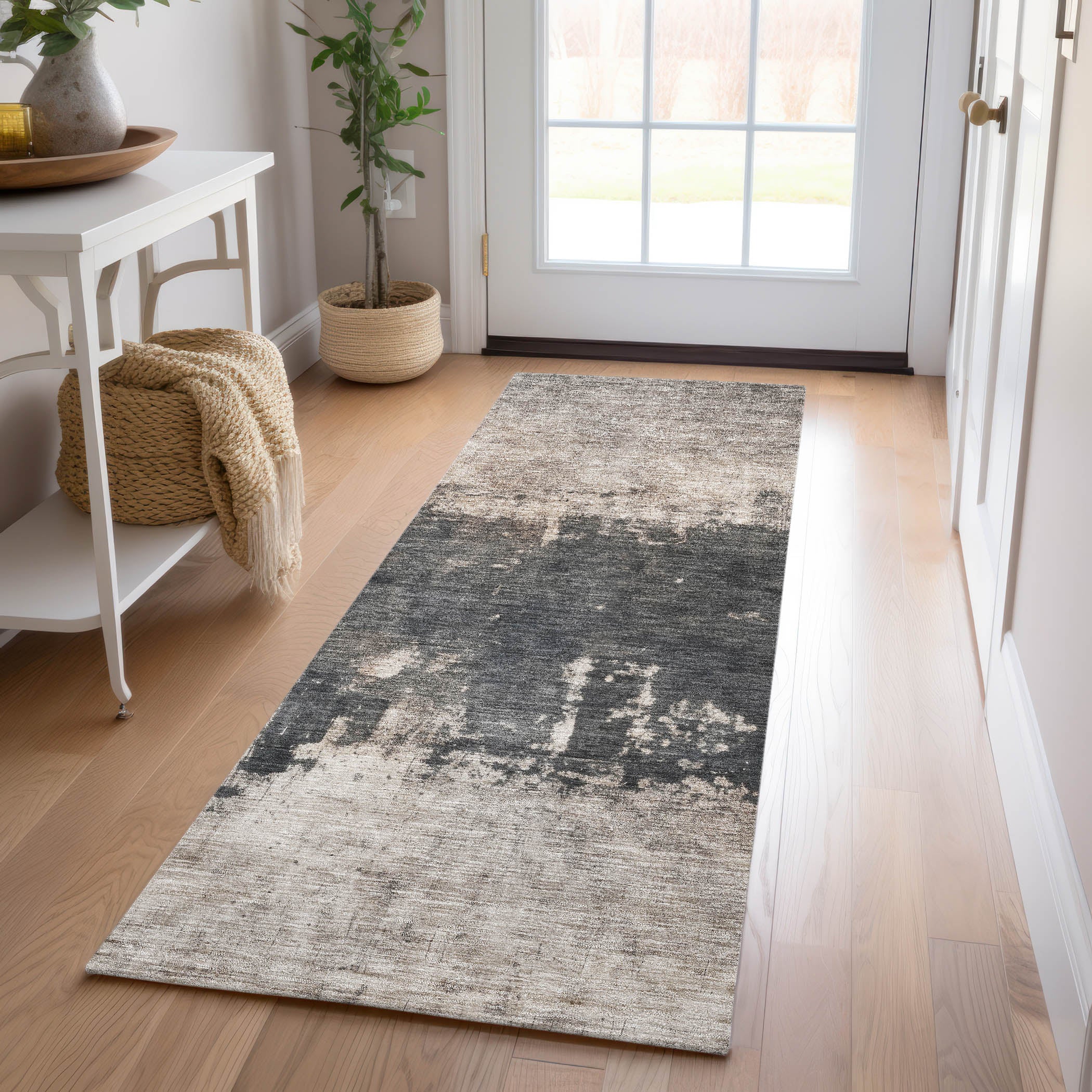 Indoor/Outdoor Contemporary NV23 Taupe Brown Rug 2'3" x 7'6" #shape_Runner