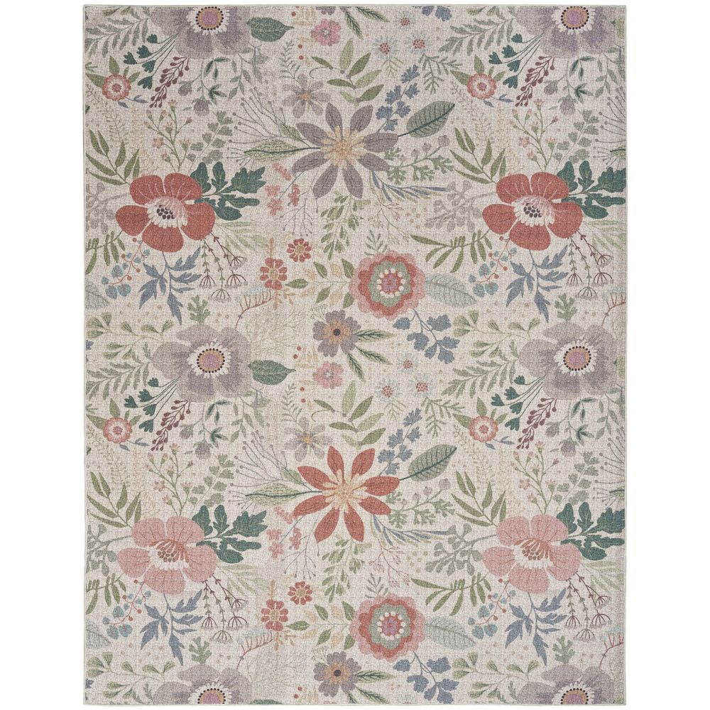 Nourison Washables NWB06 Cream Multicolor Rug #color_cream multicolor