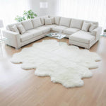large sheepskin rug ivory white natural fur rug #size_6' x 7'